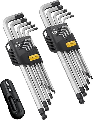 AMTOVL 18-Piece Hex Key Set - Metric & SAE Allen