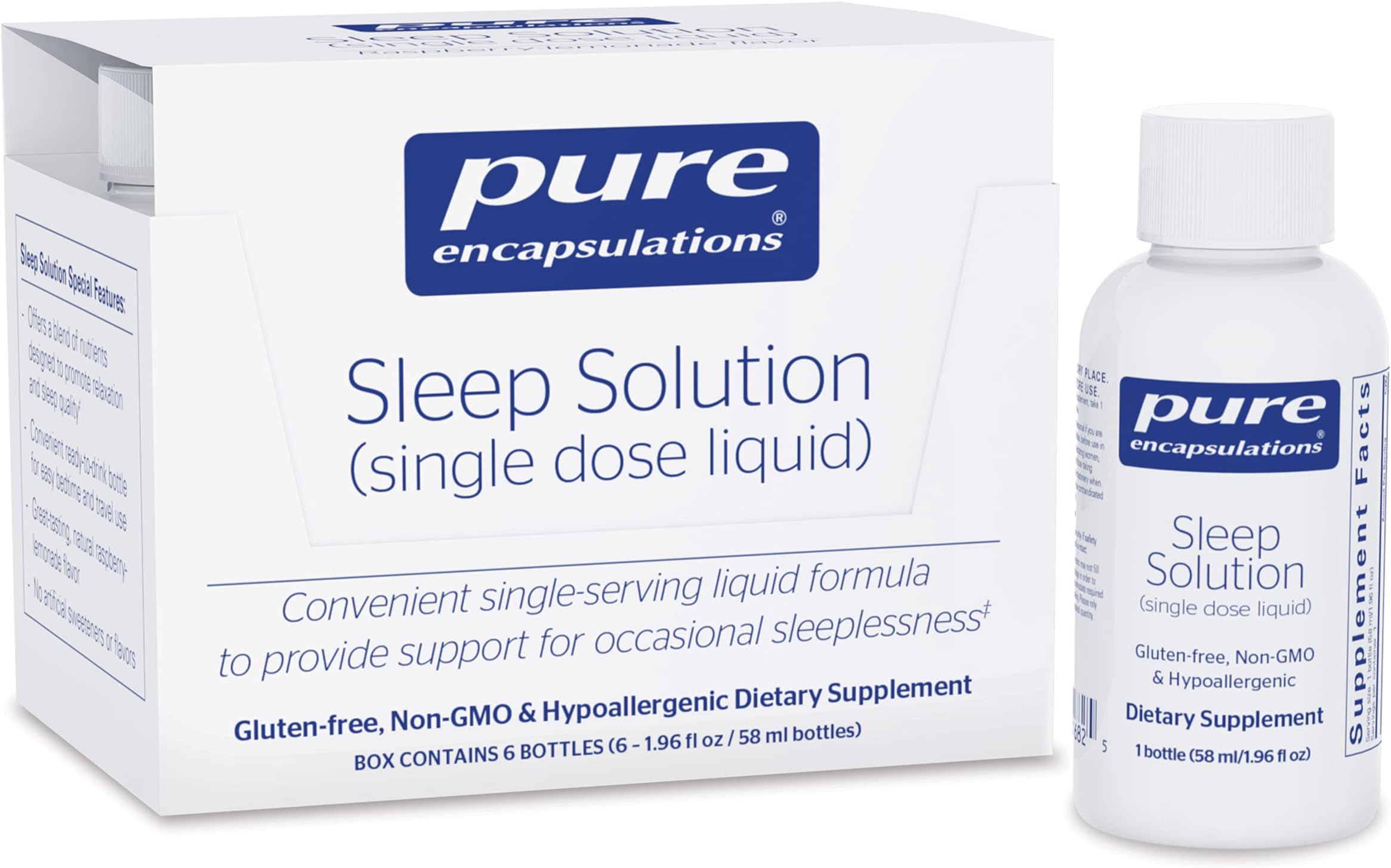Pure Encapsulations Sleep Solution (Single Dose Liquid) to Provide Support for Occasional Sleeplessness | 6 Bottles