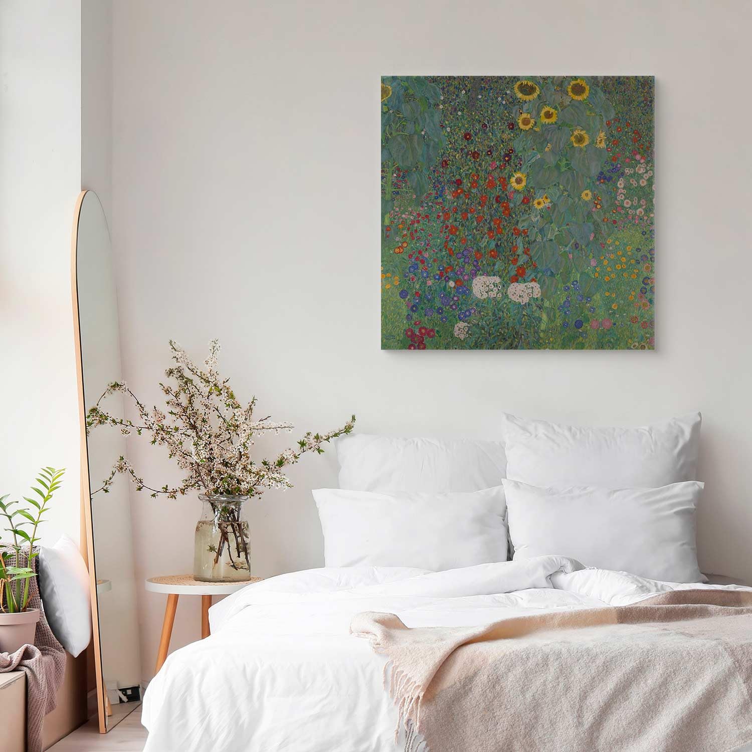 murando Quadro Gustav Klimt 80x80 cm 1 Pezzo - Stampa su Tela Strutturata XXL Grande - Quadri Moderni Soggiorno Grandi - Stampe da Parete Murale Arte Moderno Pittura - Fiori di girasoli da giardino