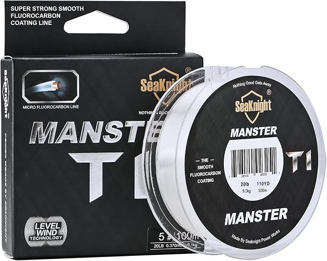 SeaKnight Fluorocarbon Coated Fishing Line 100m/110yds Carp Fishing Fluorocarbon Line Sea Fishing Monofilament Leader Sinking Line 3-35LB