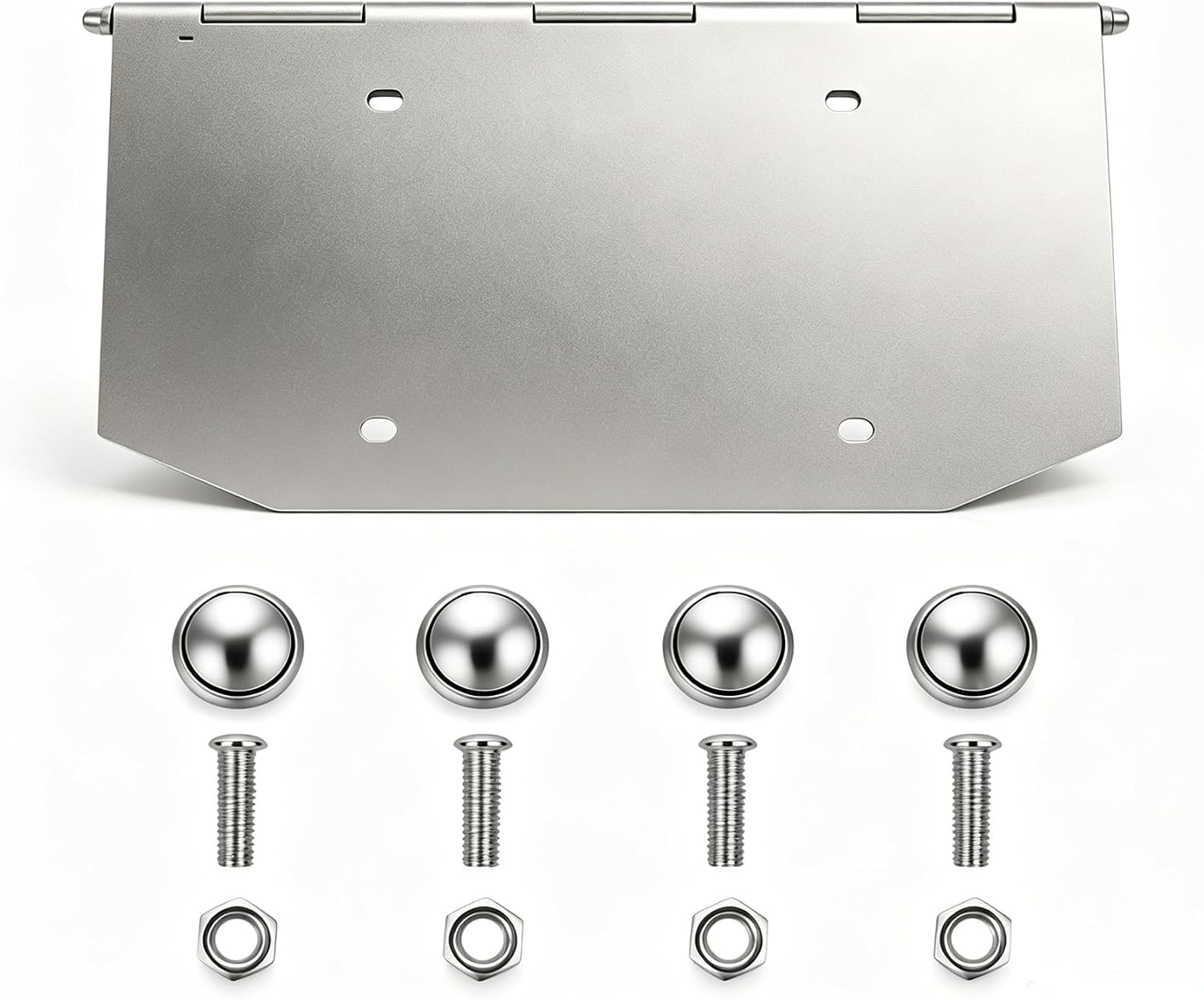 1Pack 10511 Heavy-Duty Chrome License Plate Angled Holder