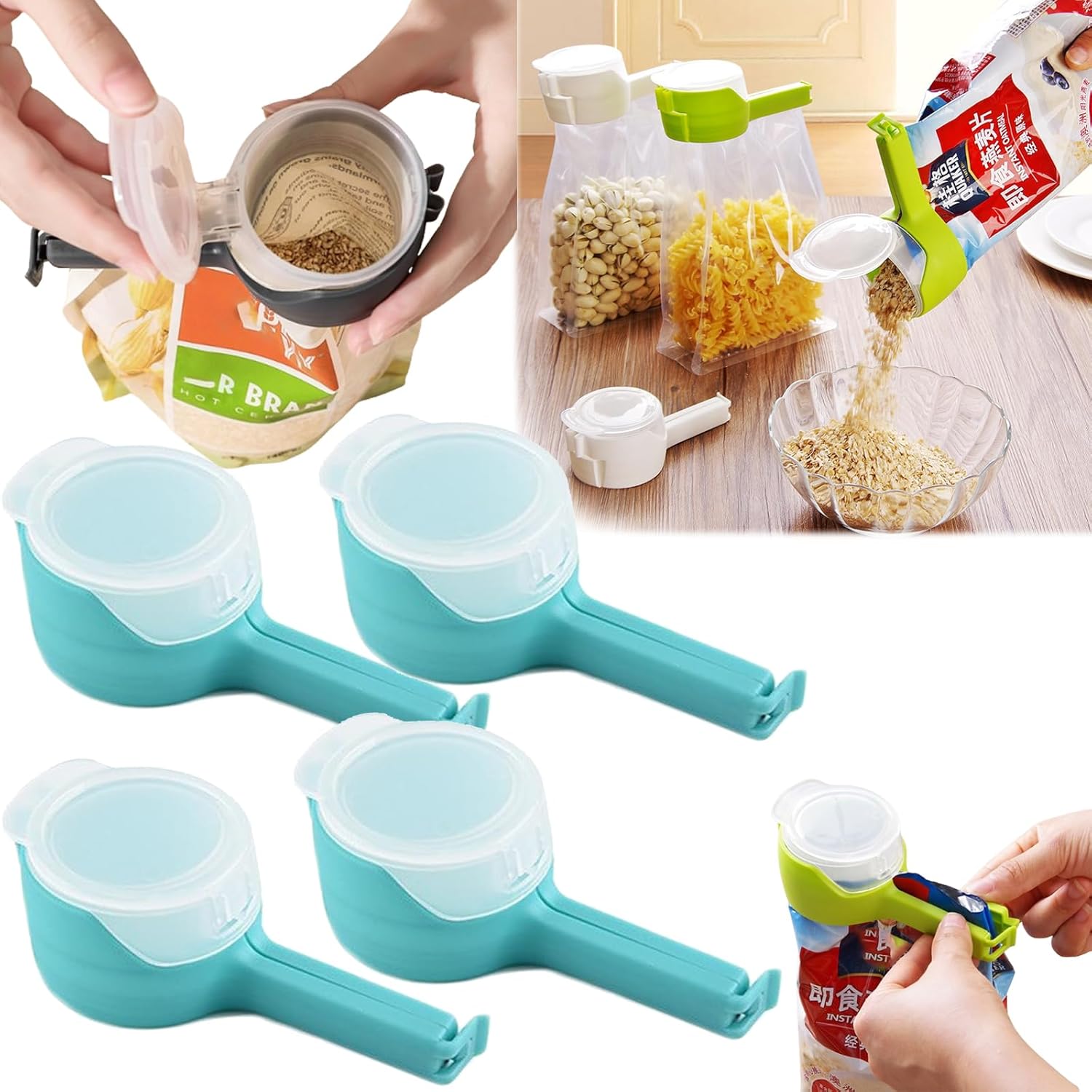 Snack Clips for Bags, Bag Clips with Pour Spout, Reusable