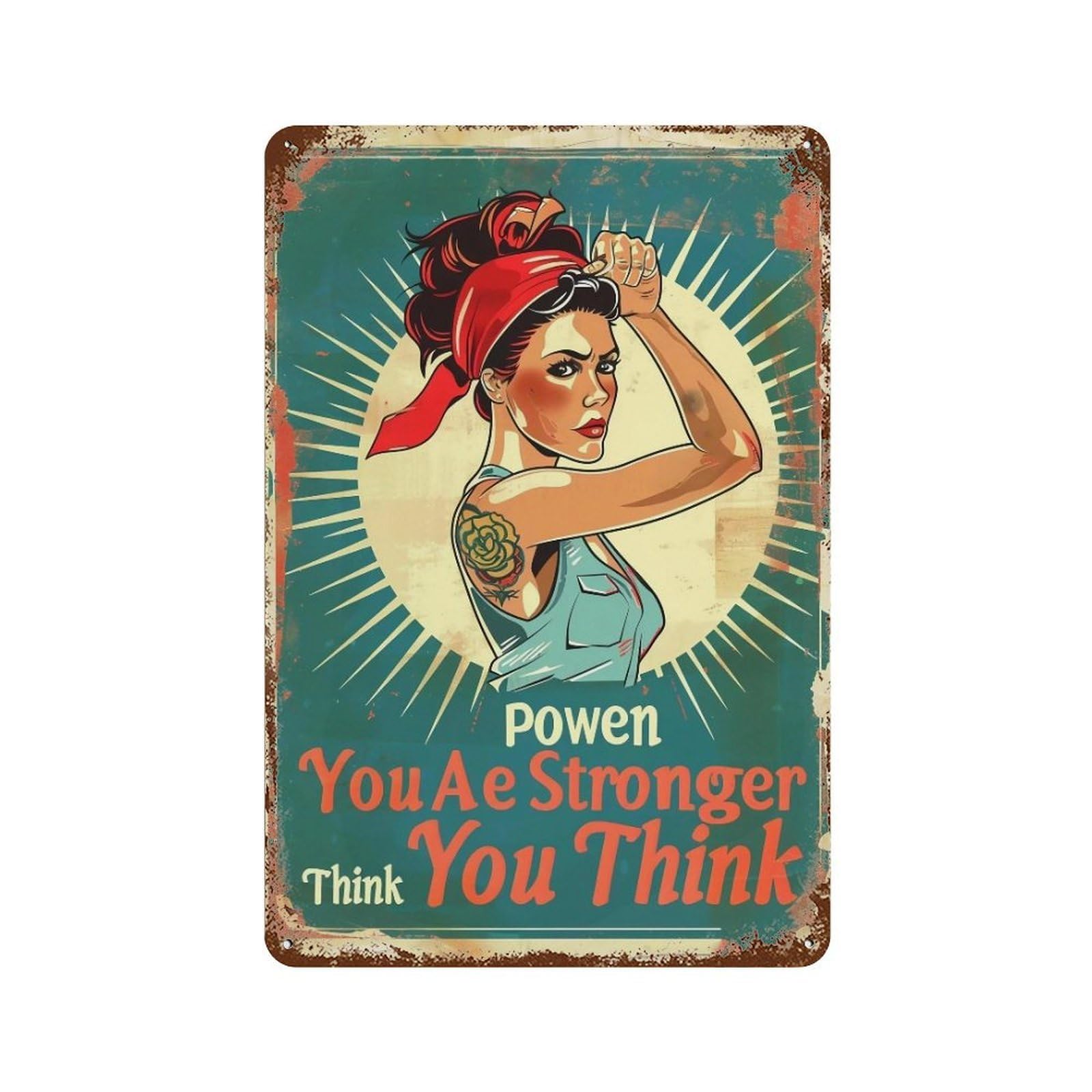 FHUYEURHRY Women Power 04 Wall Decor Retro Iron Vintage Art Metal Tin Sign Poster Modern Home Cofffee Club Art Bar Shop Decorations Style 30x20cm