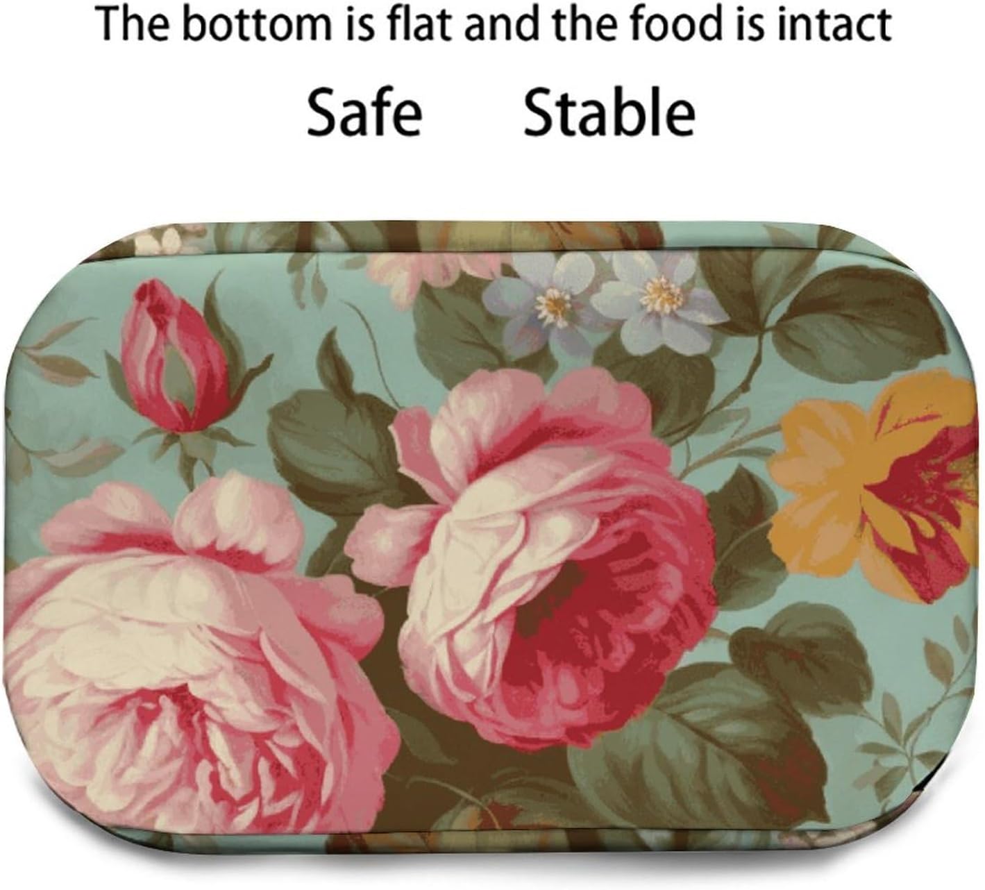 Insulated Lunch Bag Lunch Box for Women Lunch Tote Bags Vintage Floral FlowersLunchbox Lunch Bag with Side Pocket