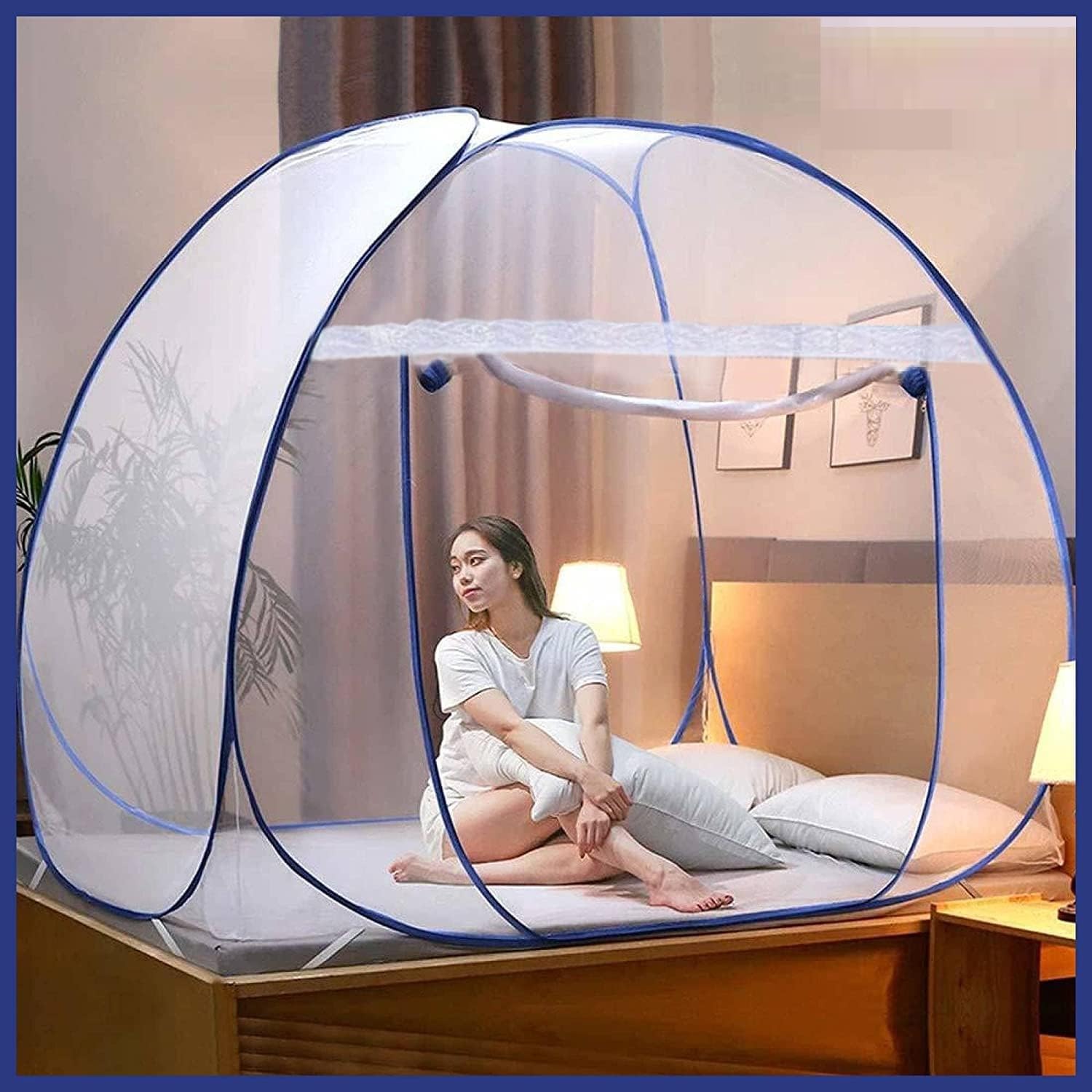 Hopz Mosquito Net Double Bed Nets for Size King Foldable Child Mosquitoes with Adults Maskito of 6 Saviours Mosquito-Net Mosquito/Machhardani (Single Bad-200 * 120 * 130, Blue) (B084DY5VZN) Amazon Price History, Amazon Price Tracker