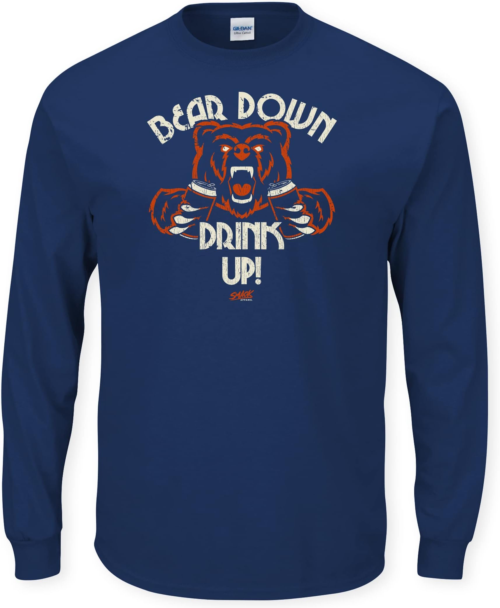 Smack ApparelChicago Football Fans. Bear Down Drink Up! T-Shirt (Sm-5X)