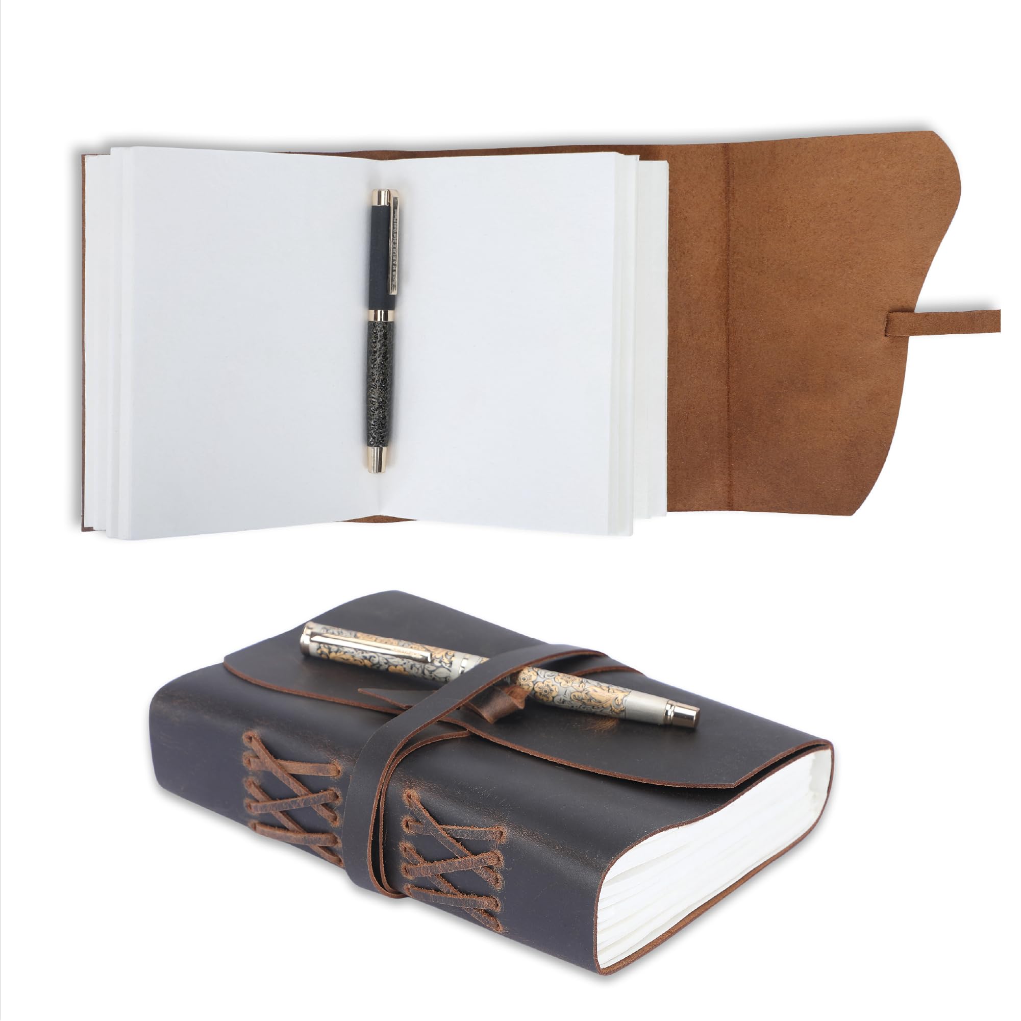 TheAntiq's Leather Journal, Book of Shadows, diario vintage fatto a mano in carta bianca per scrivere, disegnare, album da disegno e quaderno di viaggio, diario rilegato in pelle per uomini e donne,
