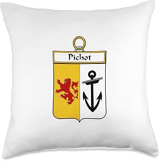 Pichot Coat of Arms - Family Crest Throw Pillow
