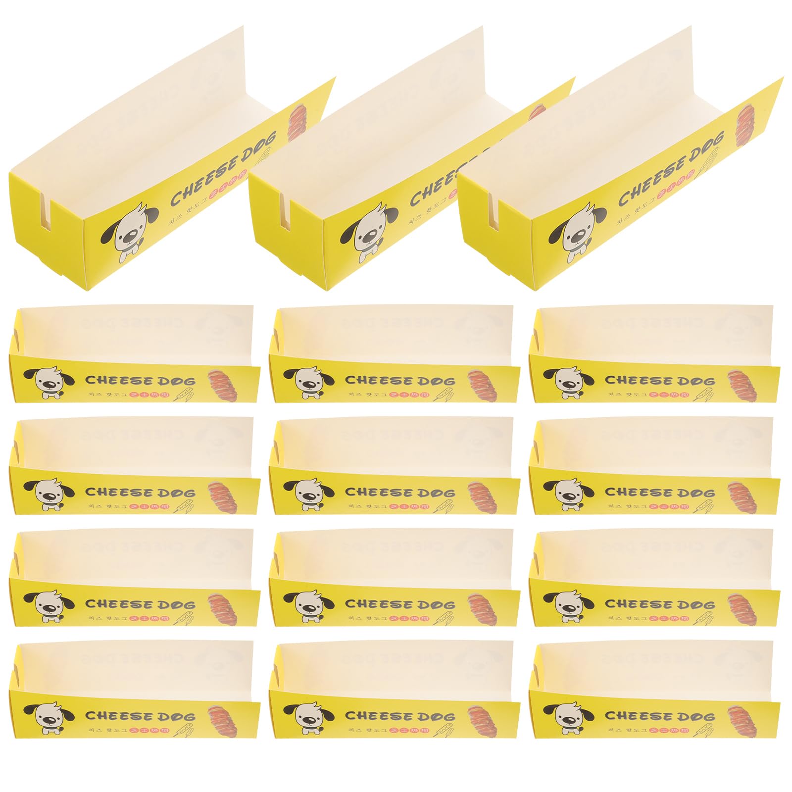 PARTYKINDOM BOXES 100개 핫도그 상자 핫도그 트레이 핫도그 캐리어 핫도그 캐리어 핫도그 캐리어 골판지 트레이 종이 초밥 트레이 포장 용기