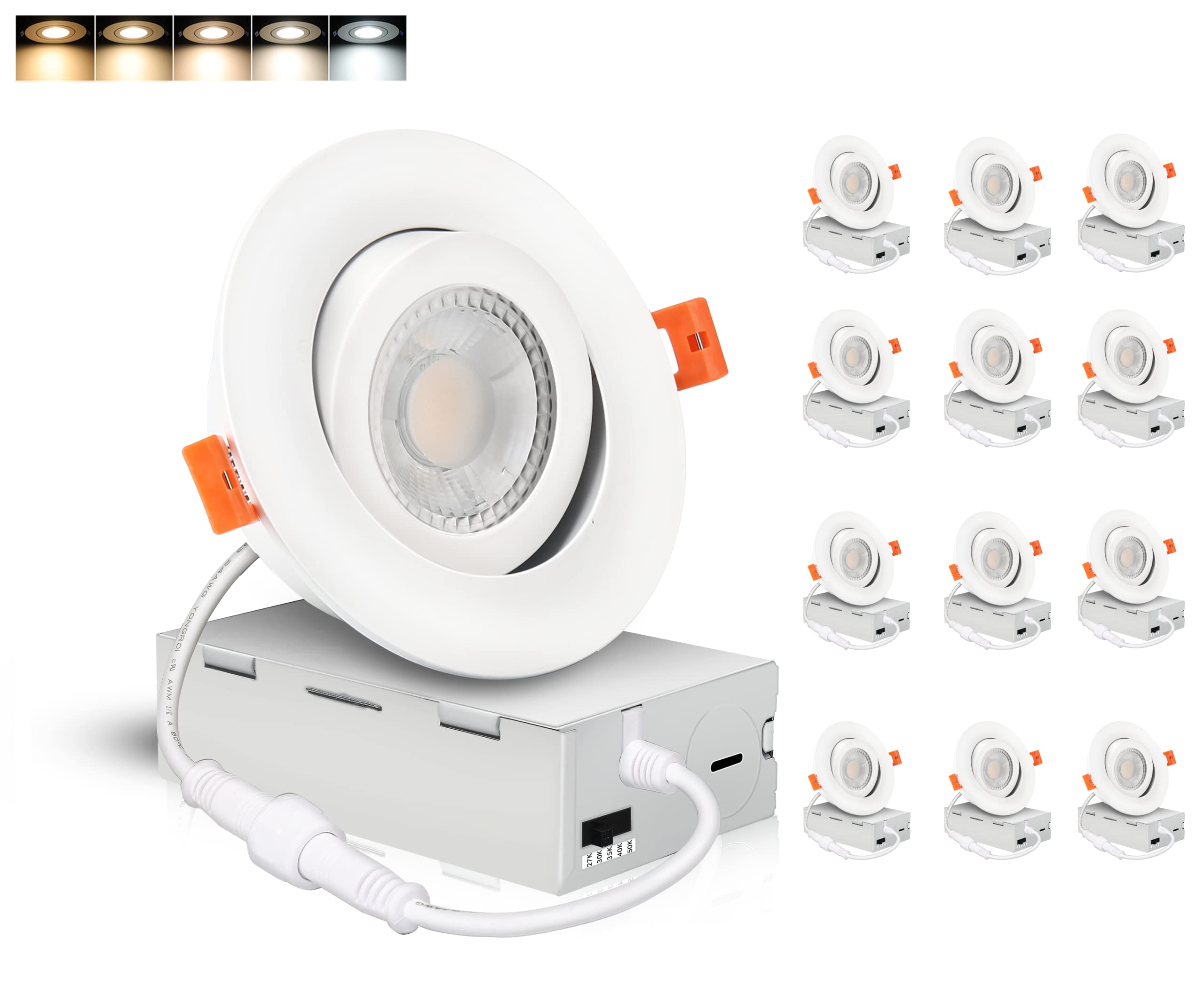Buy Cloudy Bay Eyeball 5 Color 4 inch Gimbal LED Recessed Light with