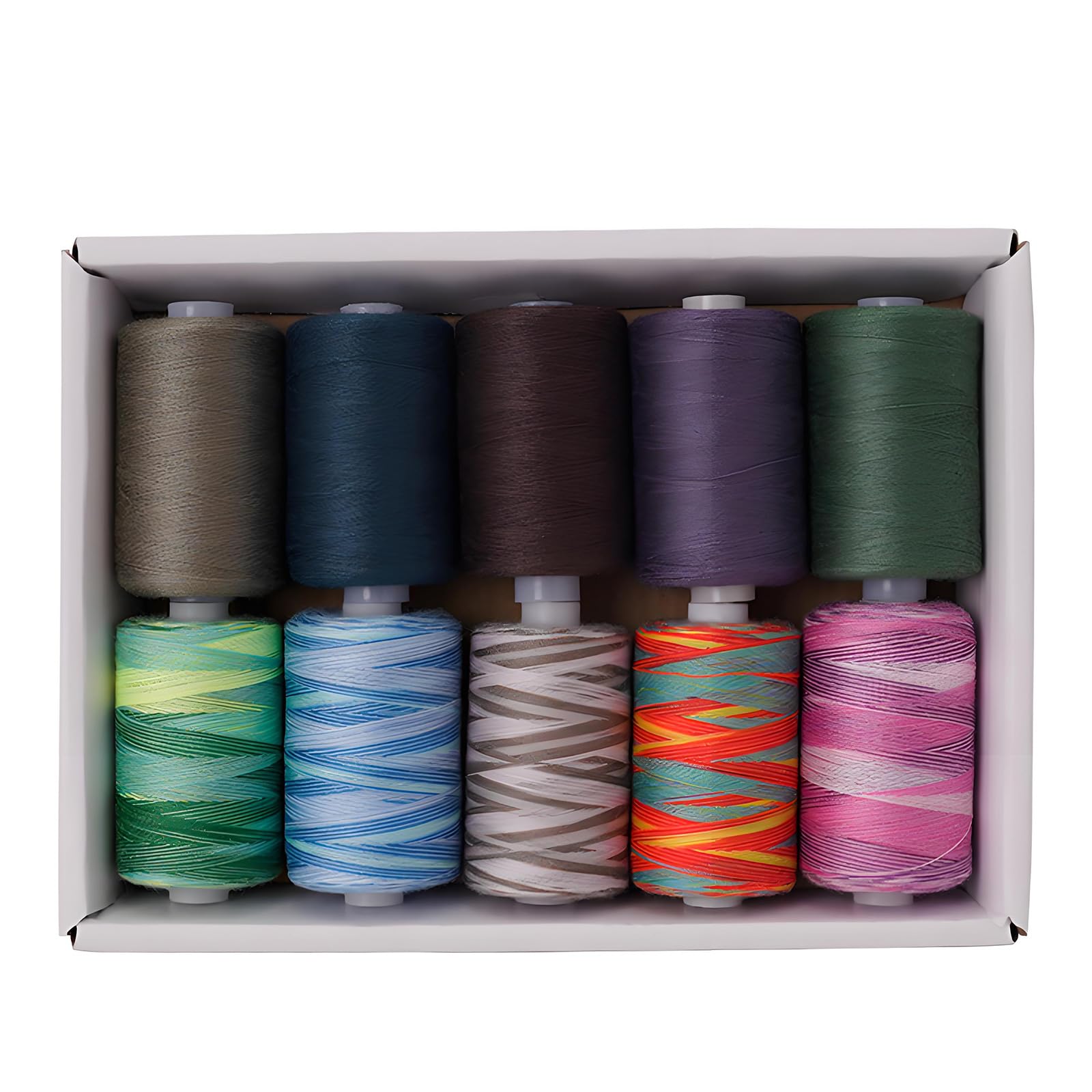 Hredyqw High Strengths Polyester Sewing Thread 10 Color for Fabrics Industrial Machine Use Sturdy Stitching