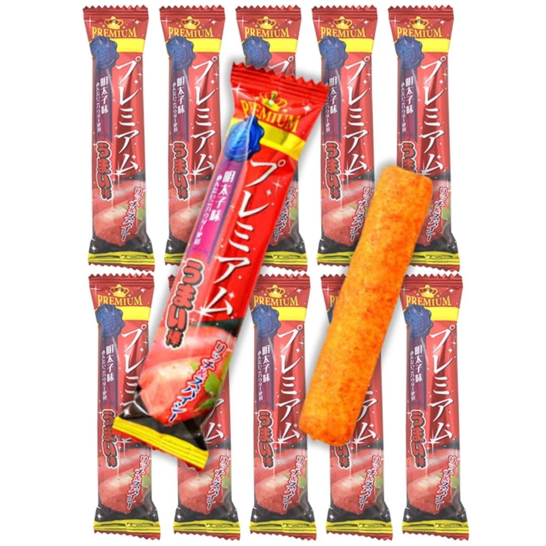 Amazon.co.jp: プレミアム うまい棒 明太子味 10本入 めんたいこ
