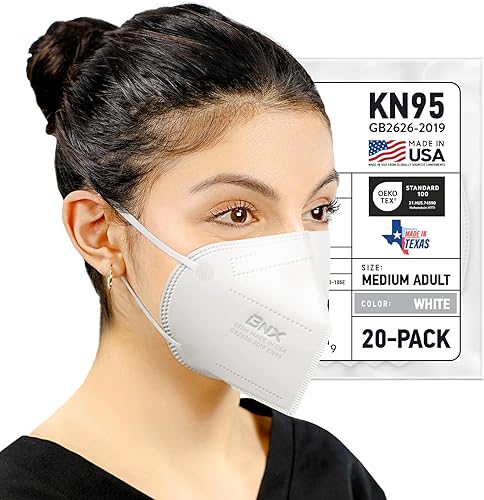 AccuMed BNX KN95 Face Masks Made in USA (Adult Large, Adult Medium, Kids Small) (Earloop) (Model: E95/E95M/E95S)