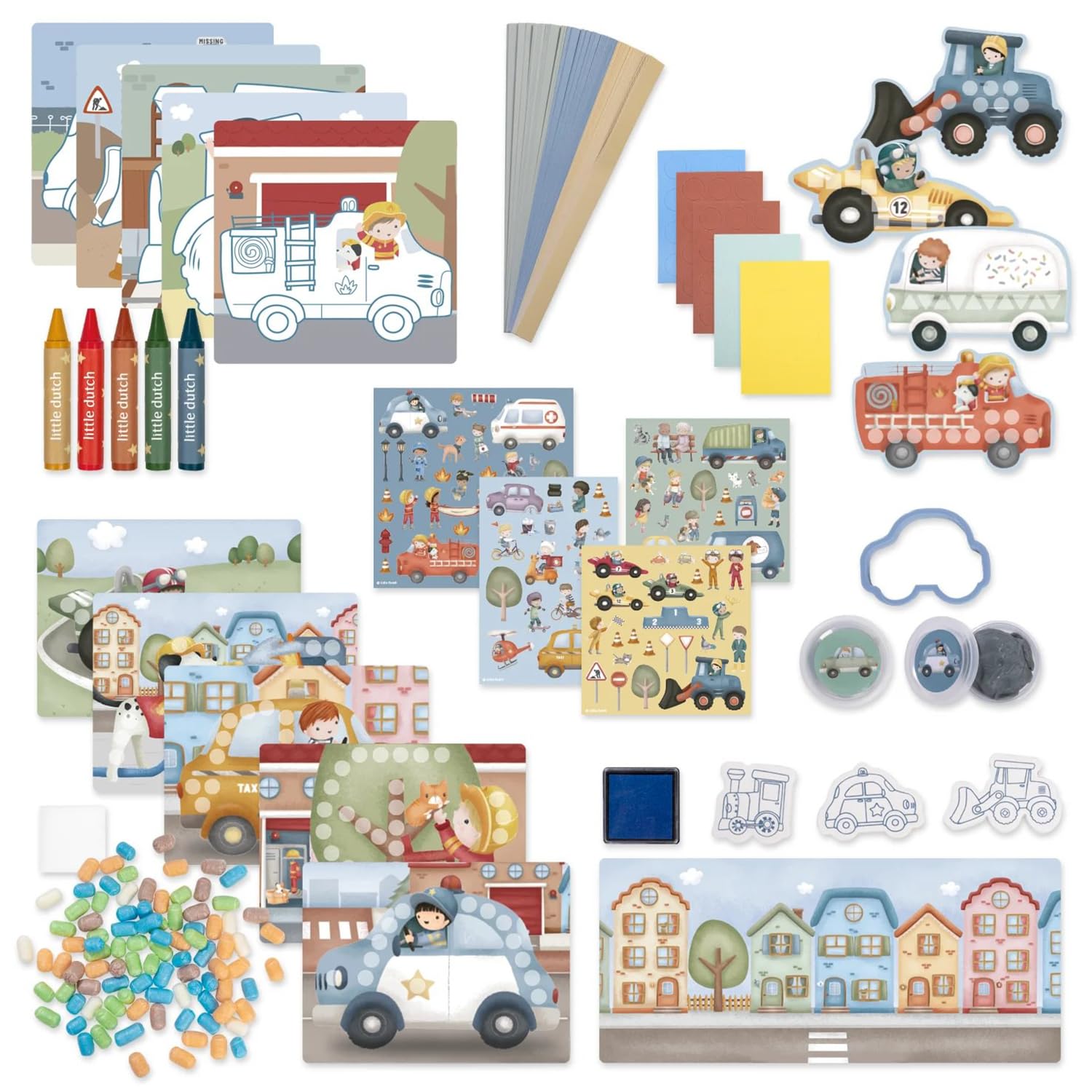 Little Dutch Set de manualidades/caja de creatividad XL - para niños a partir de 3 años - pegatinas adhesivas creativas - Jim's Creative Box - Jim y sus amigos