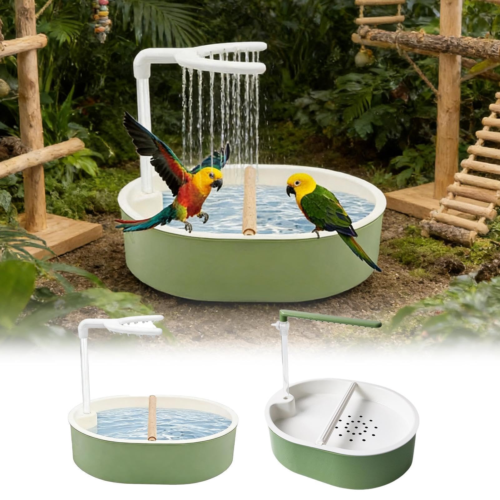 Generisch Bain d'oiseaux pour cage avec douche automatique alimentée par USB