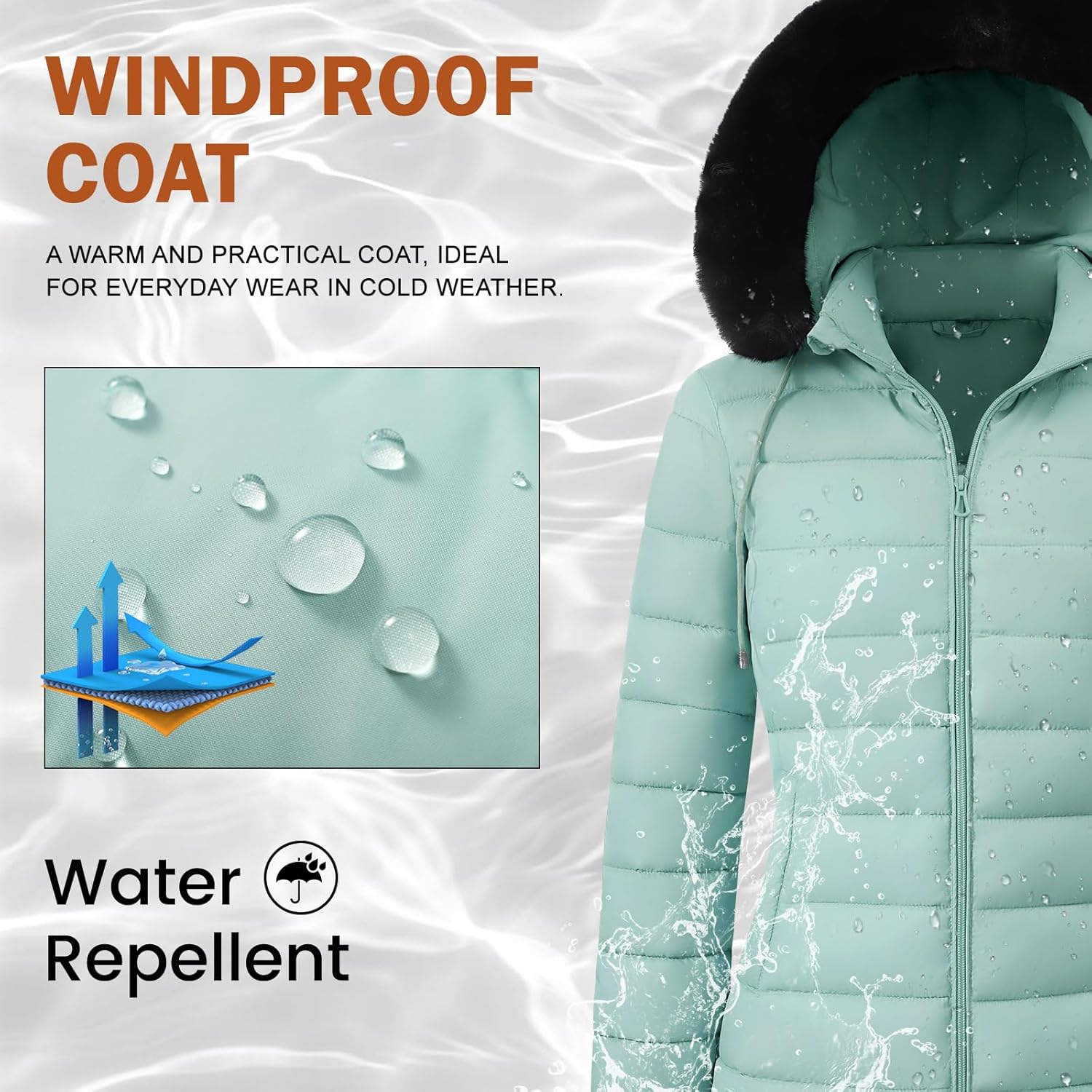 Women's Winter Puffer Coat - Thicken Fleece Lined Down Jacket Waterproof Warm Hooded Parka with Faux Fur Detachable - Image 5