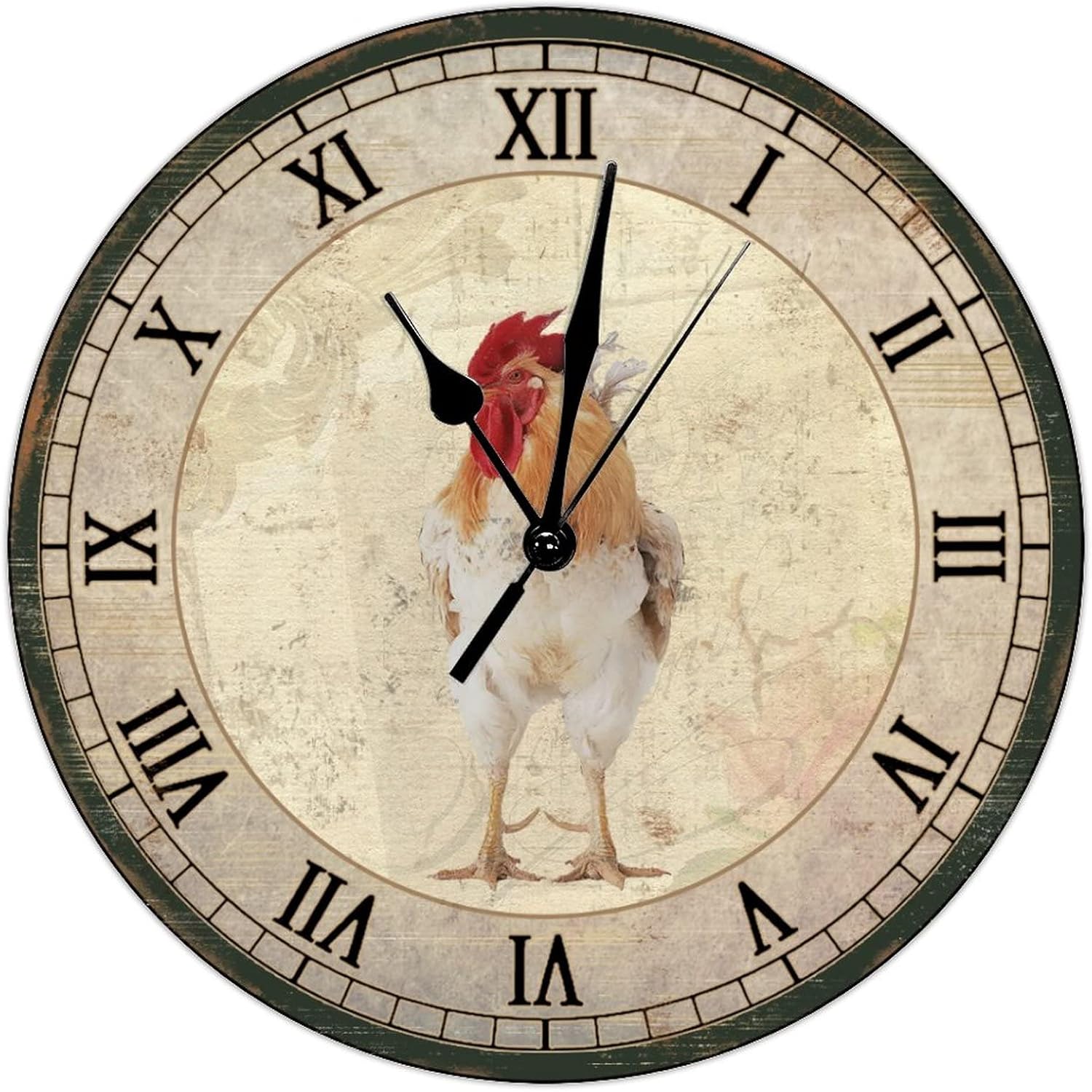 Rooster Wall Clock Chicken Large Wall Clock Chicken Farm
