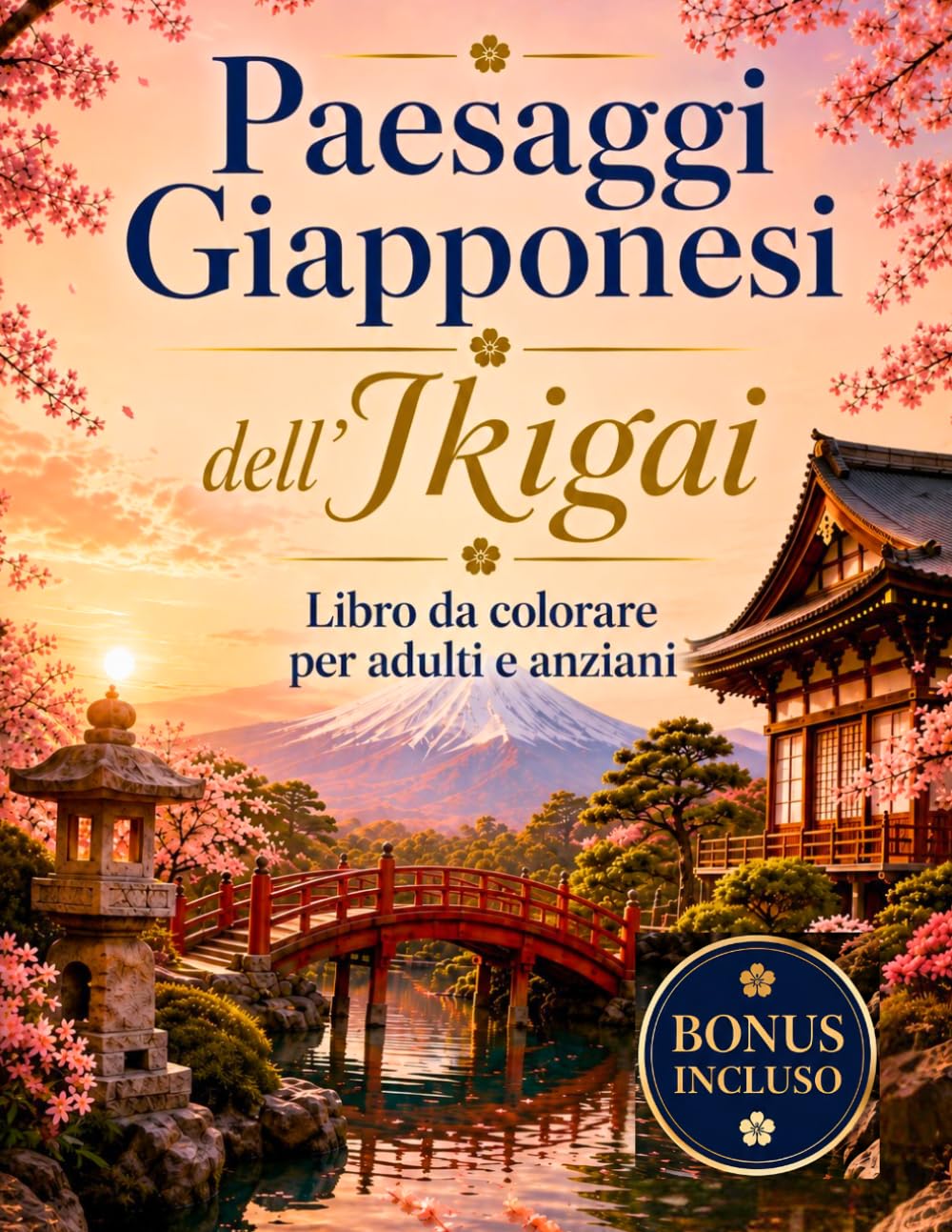 Paesaggi Giapponesi dell'Ikigai : libro da colorare per adulti: Scopri un'esperienza rilassante con disegni ispirati alla filosofia giapponese per ... serenità interiore attraverso paesaggi unici