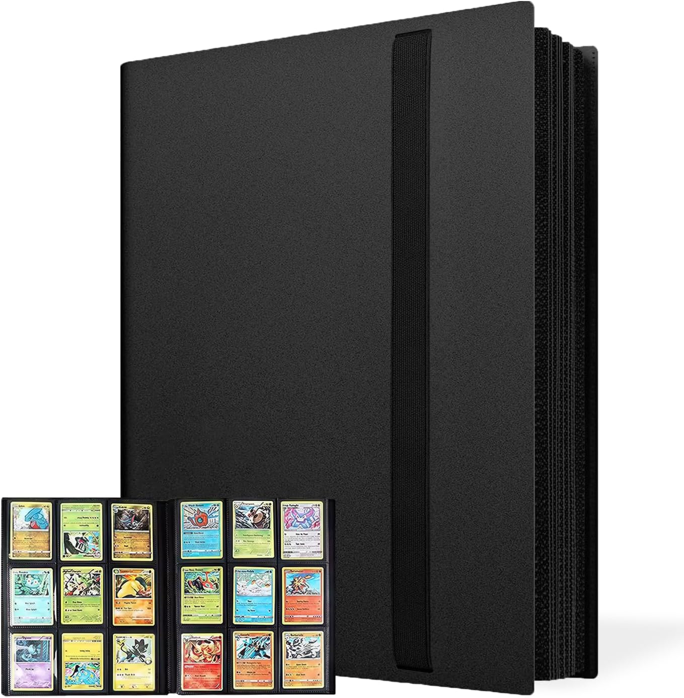 540 Pockets Trading Card Binder – 30 Pages, 9-Pocket Side-Loading Card Holder Album with Elastic Strap | Fits Baseball, Football & TCG Cards