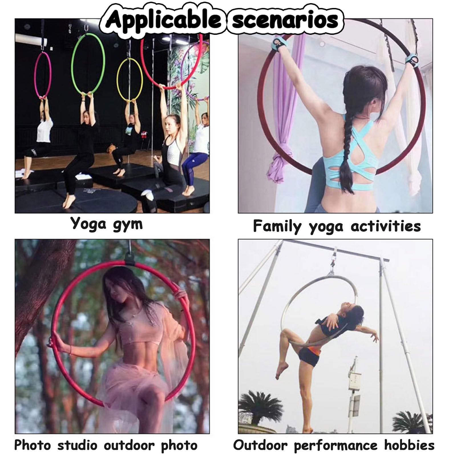 Aerial Hoop Set, Professionelles Fitness-Kit für Akrobatik, komplette Rigging-Hardware inklusive, ideal für Yoga- und Tanzübungen