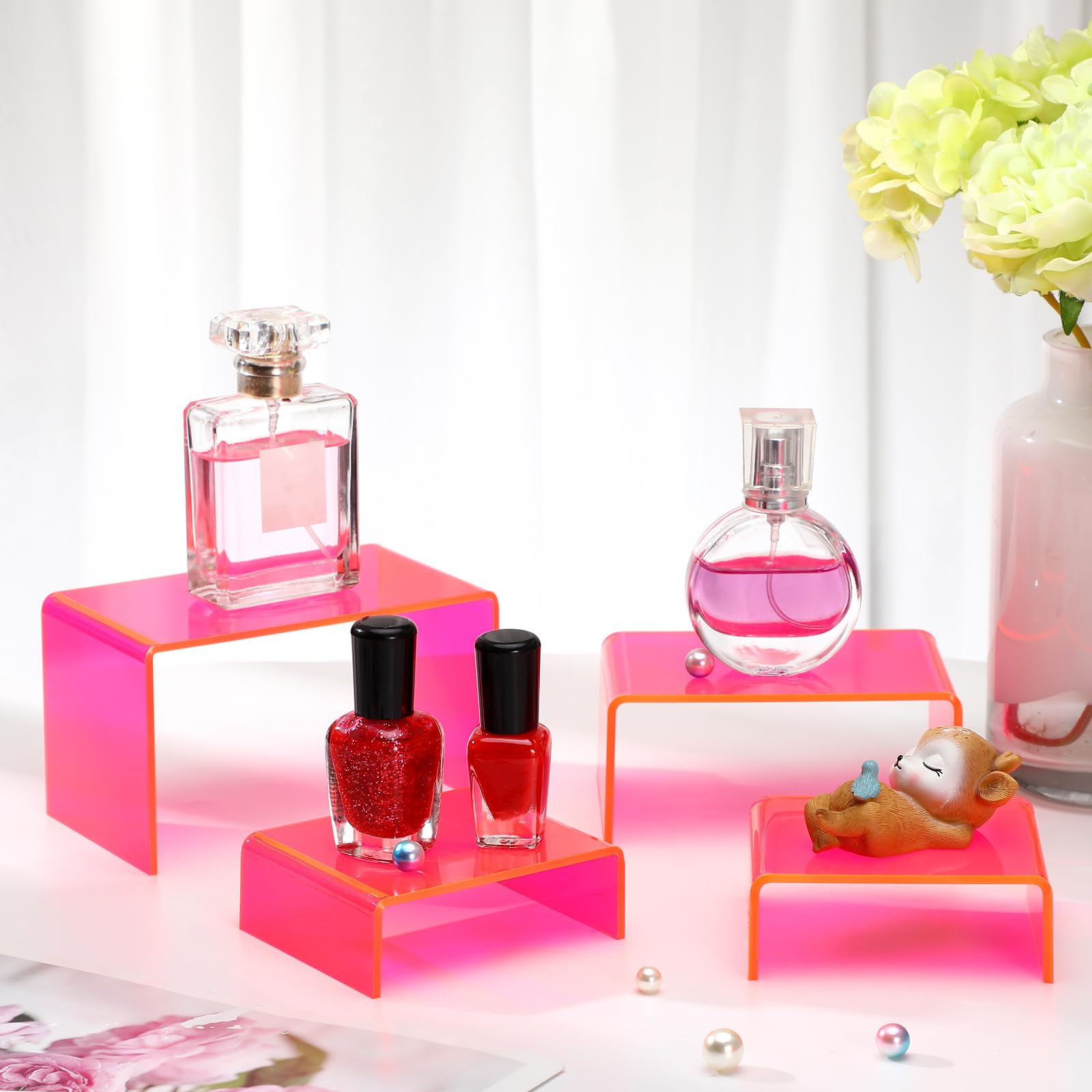 Amazon｜Qunclay 9ピース ネオンピンク アクリルディスプレイライザー