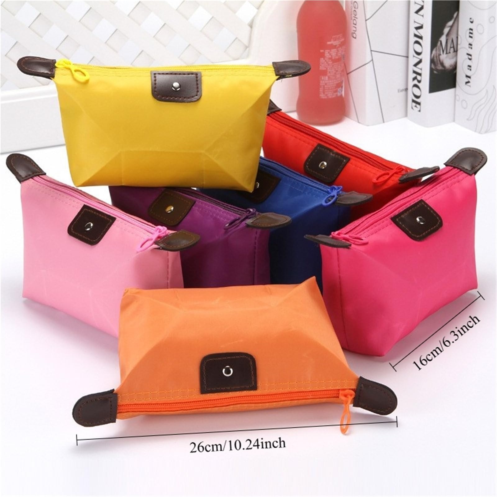 Bolsa de Maquillaje Plegable for Almacenamiento cosméticos for Mujer, Bolso portátil Viaje Multifuncional, 2 uds para Viajar(Black)