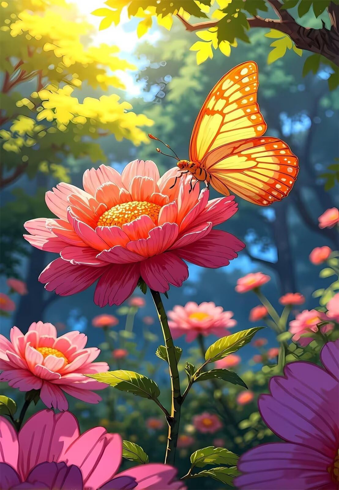 Puzzle 2000 Pezzi Farfalla Fiore Puzzle Classici, Giochi Rilassamento e Intelligence, Puzzles Impossible, Idea Regalo Uomo e Donna