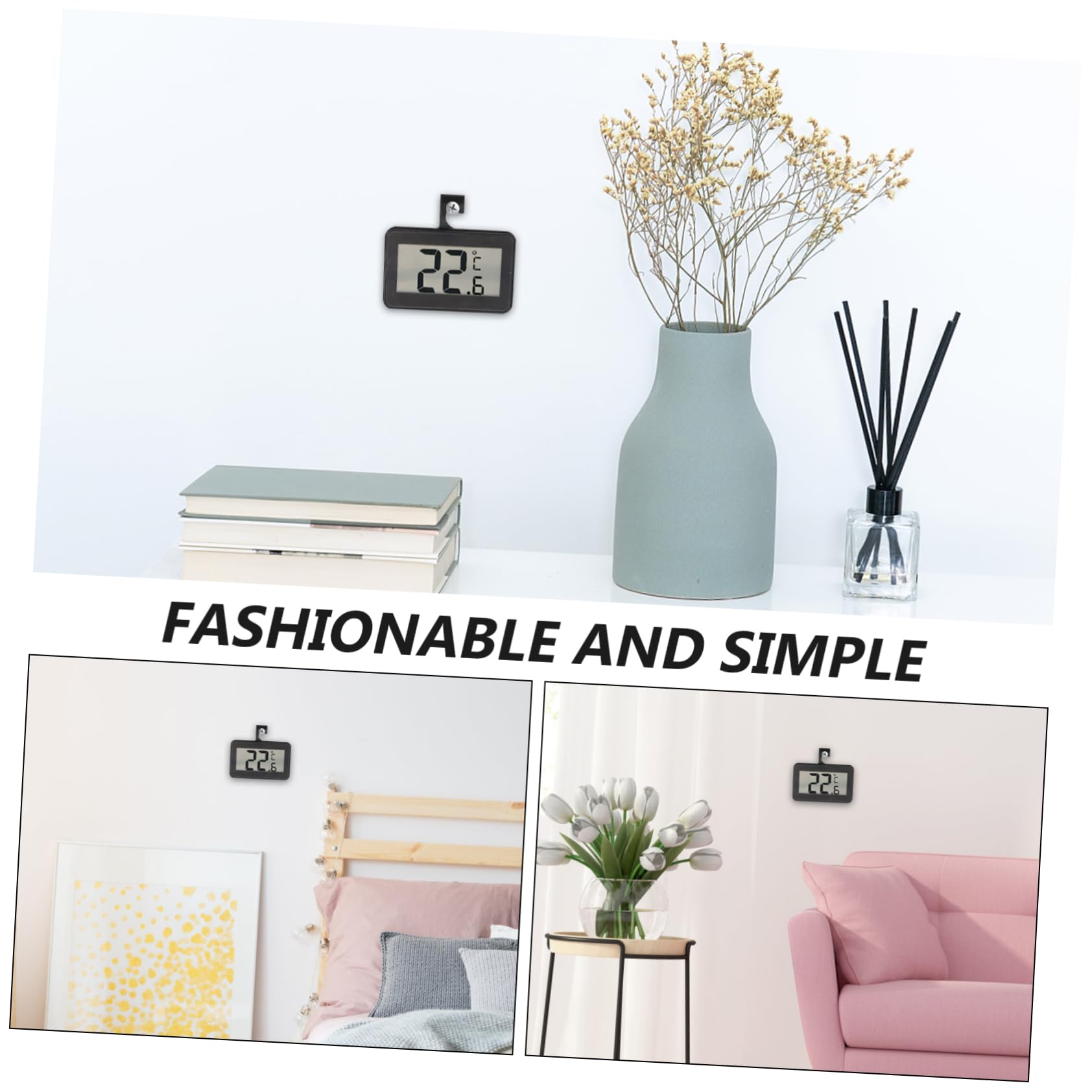 TOPBATHY 3pezzi Termometro Elettronico Batteria Precisione Allerta Congelatore Frigorifero Design e Facile Usare Display
