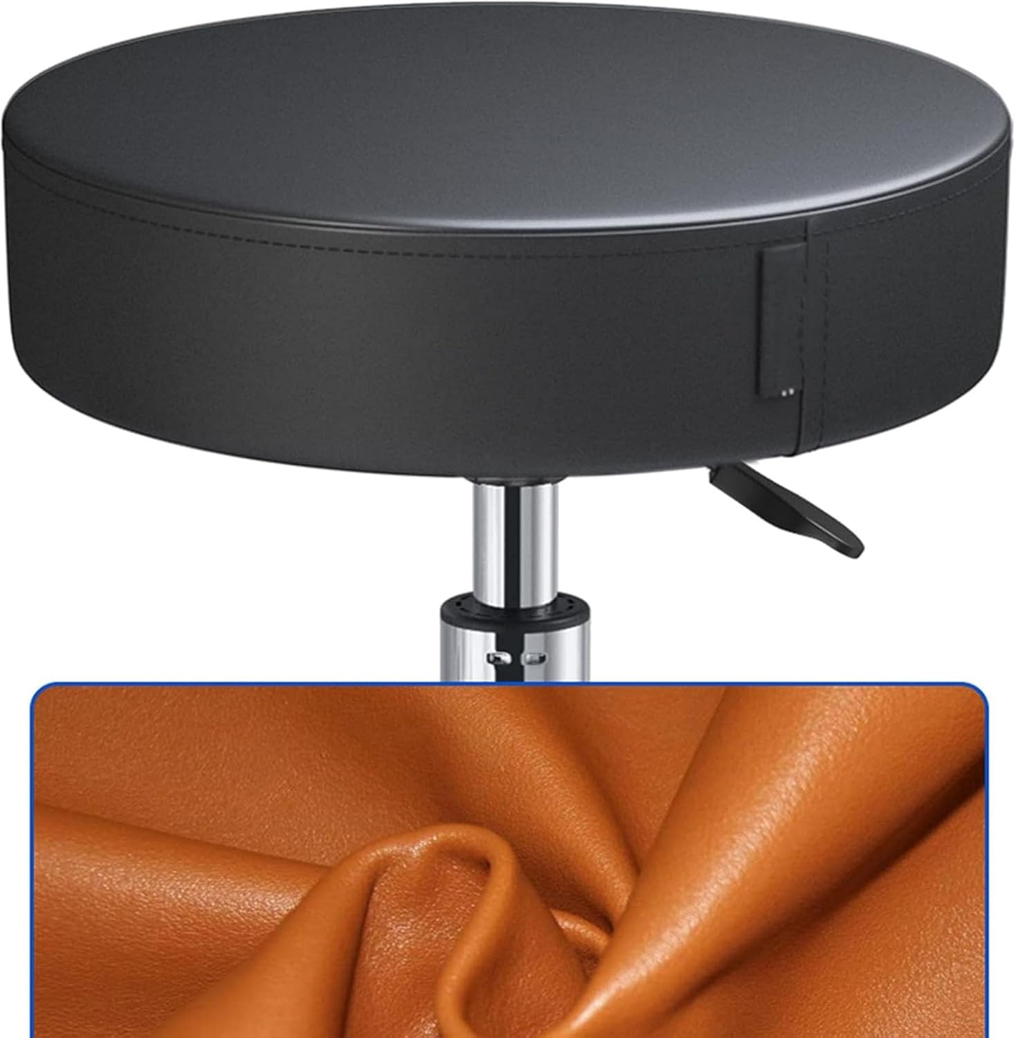 Adjustable Saddle Stool Chair with Back Support, Swivel Design for Salon, Spa, Beauty, Dental Clinic, Home Office - Ergonomic Brown Seat