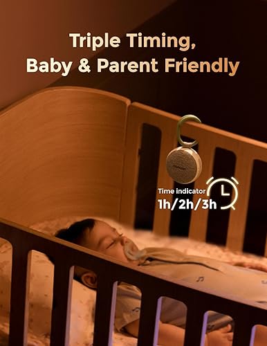 Miniatura 6 de Momcozy Máquina de sonido portátil con luz nocturna, máquina de sonido de ruido blanco para bebé, 20 sonidos relajantes, terapia de sonido, energía