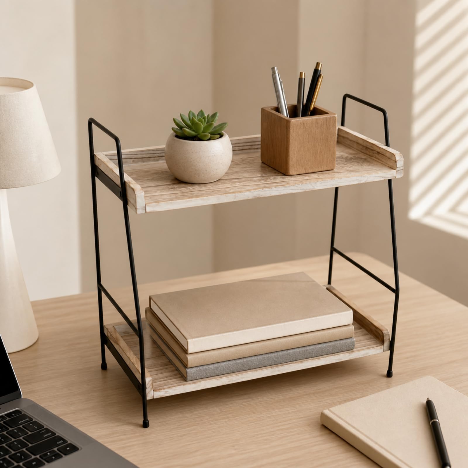 MagiDeal Scaffaletto in Legno e Metallo