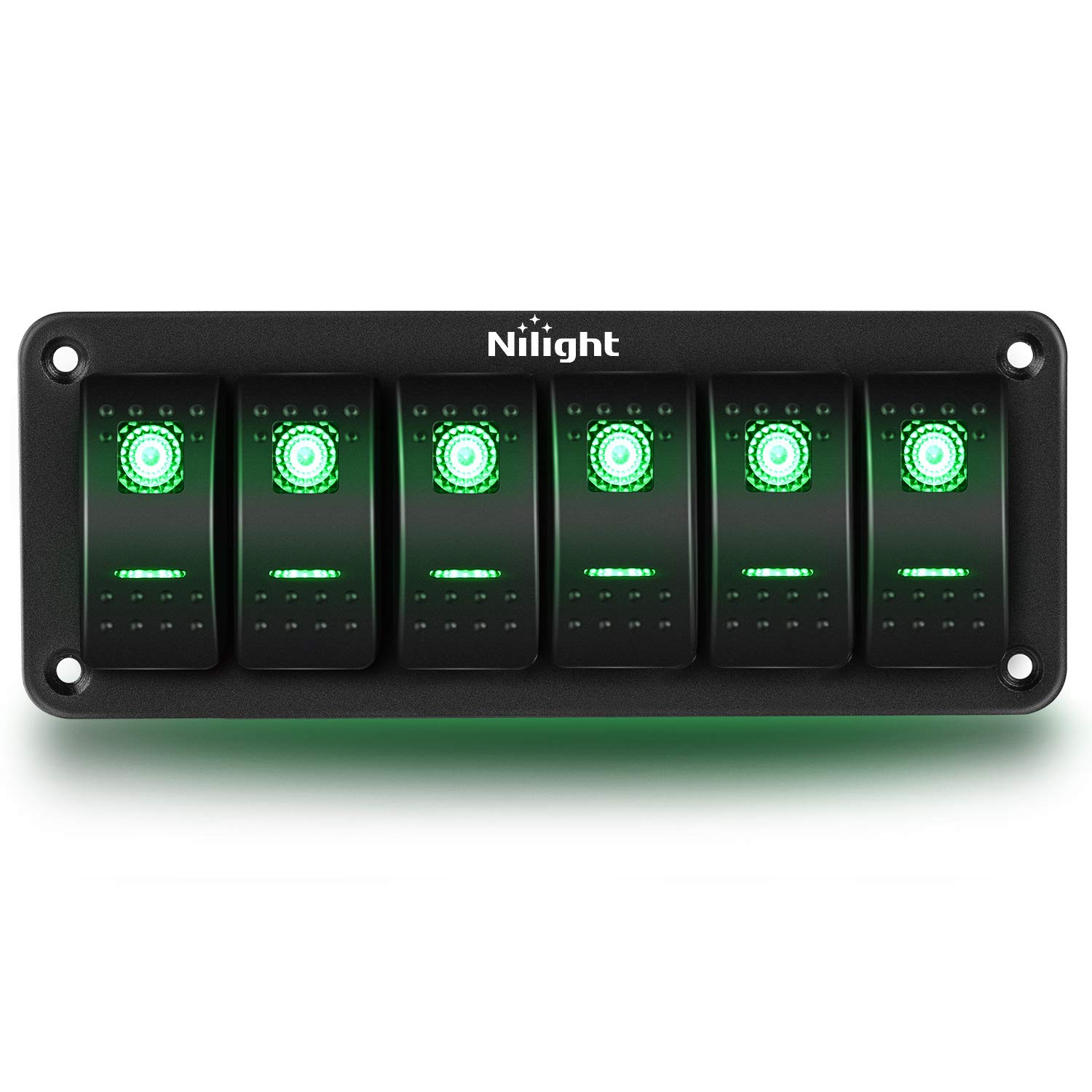 Buy Nilight 6 Gang Rocker Switch Panel 5Pin On Off Toggle Switch Aluminum Holder 12V 24V Dash
