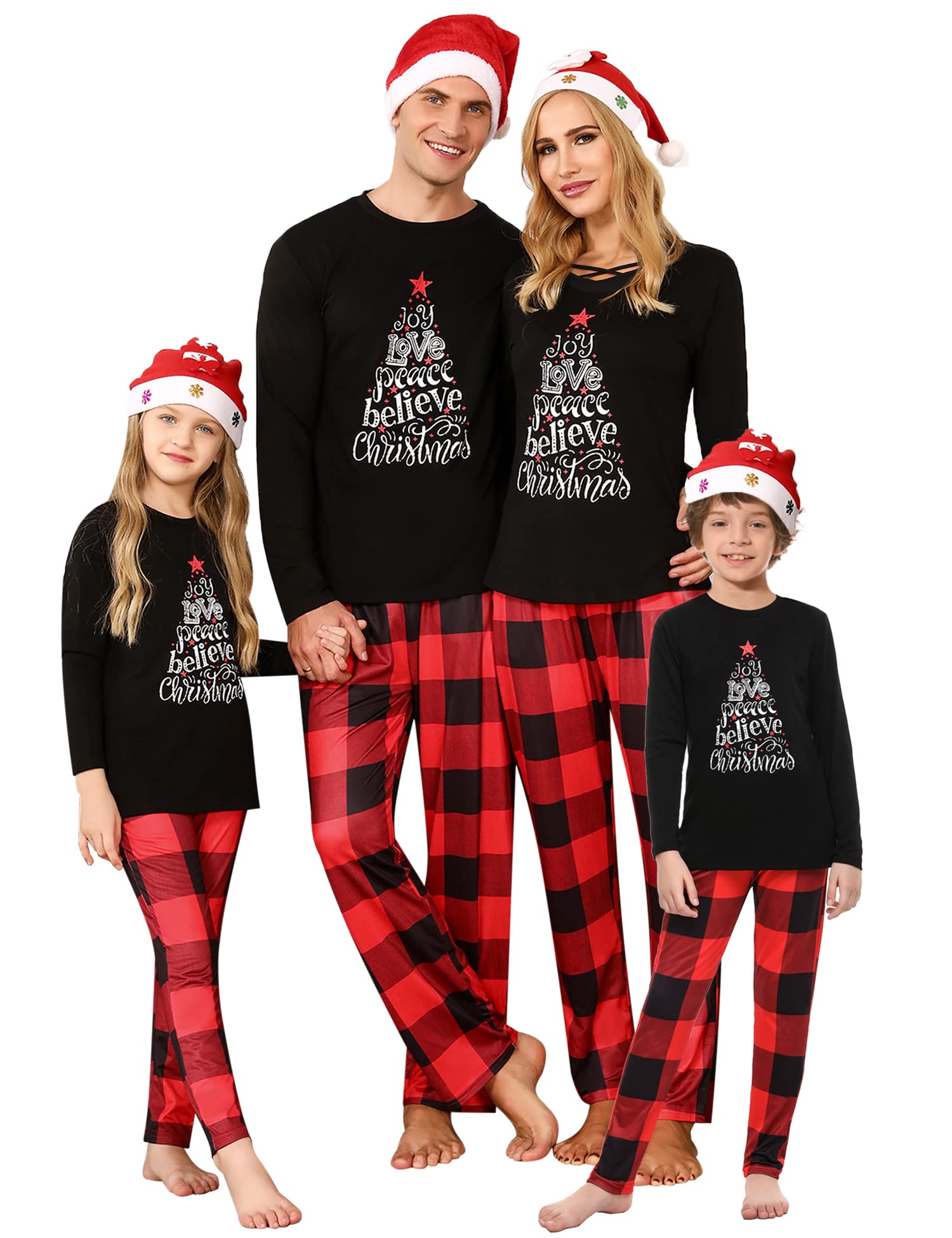 iclosam Matching Family Pajamas Set Striped Christmas Pajamas Sleepwear Dad Mom PJs-picture-33