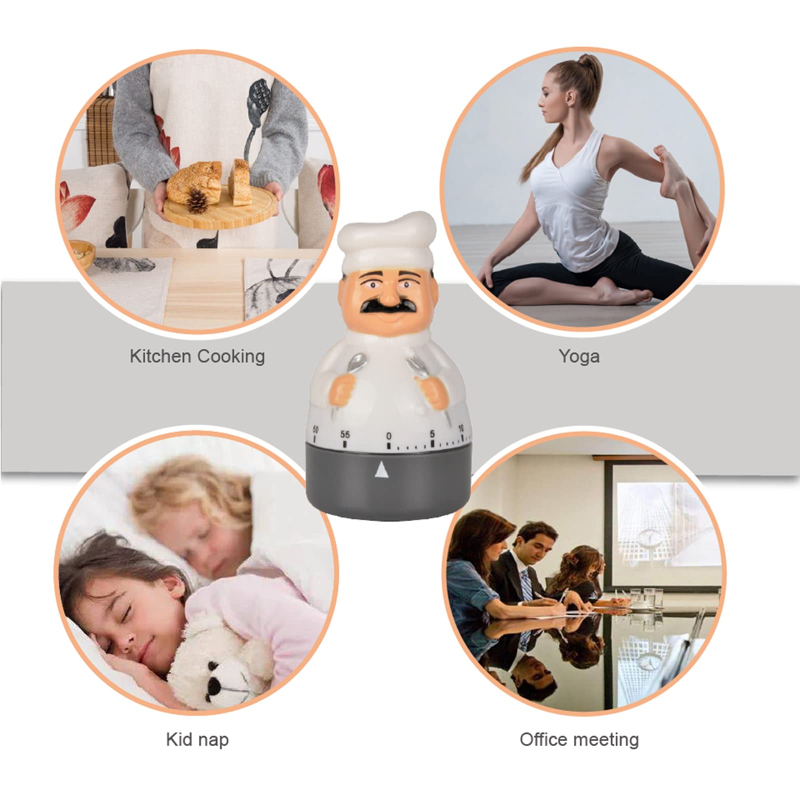 Timer Da Cucina Meccanico 60 Minuti - Conto Alla Rovescia Per Chef, Bambini E Anziani - Foto 9