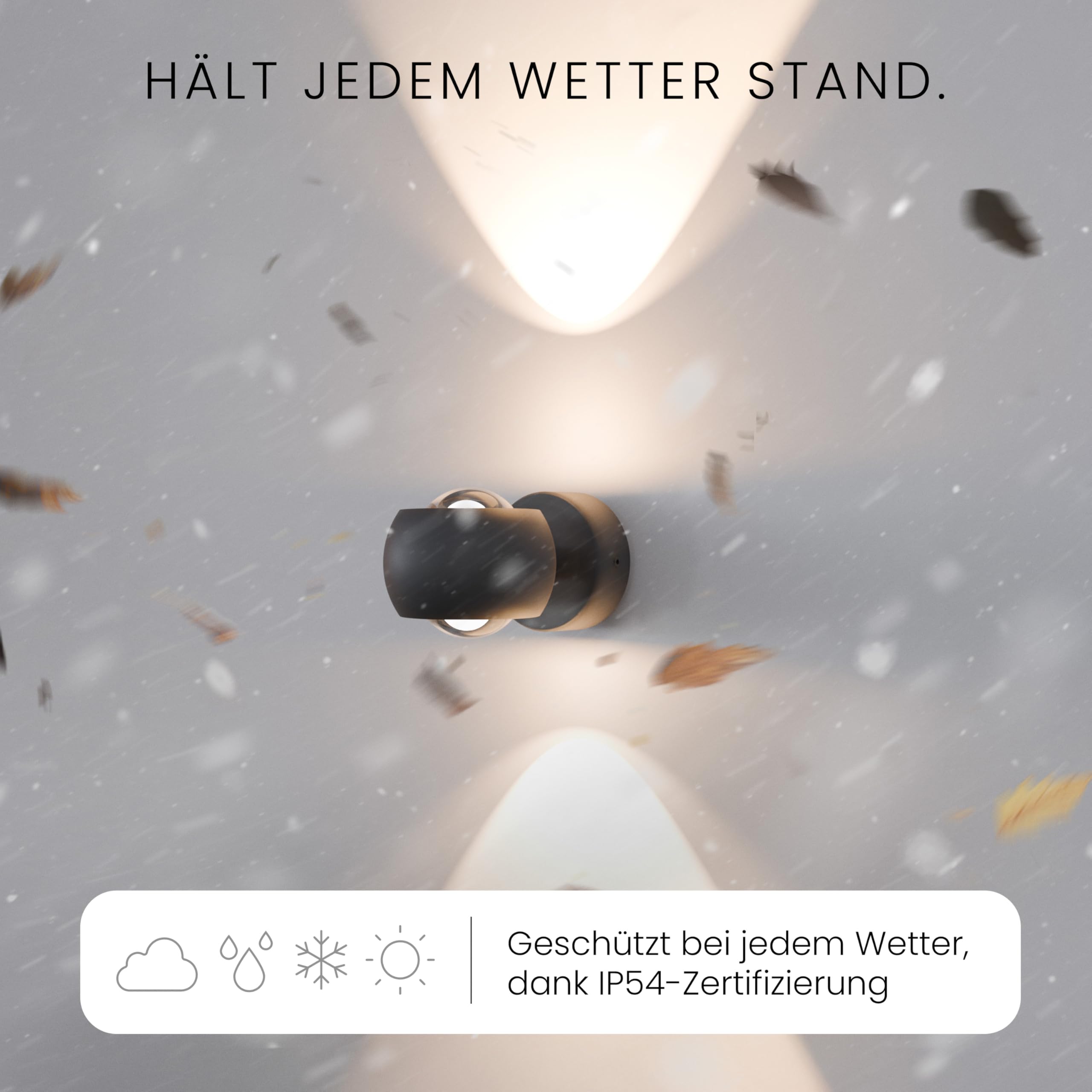 MATO LED Wandleuchte Innen & Aussen - 7W, 3000K Warmweiß, IP54 Wetterfest - Aussenlampe Wand Up Down Leuchte - Außenwandleuchten, Außenlampe, Wandlampe Außen, Außenbeleuchtung, Lampe, Schwarz