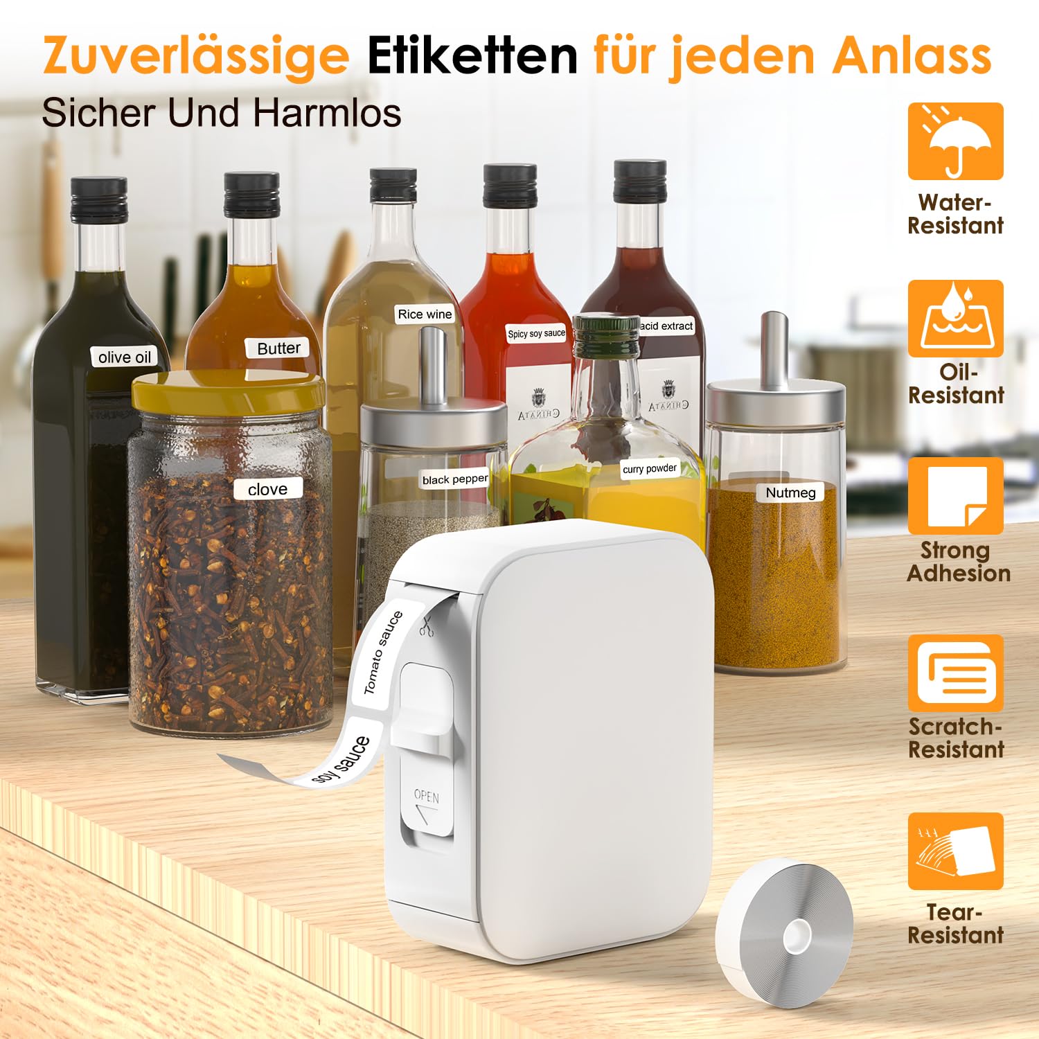 CYJJYZ Mini Bluetooth-Etikettendrucker – 200 DPI, Produktbild-Vorschau 3