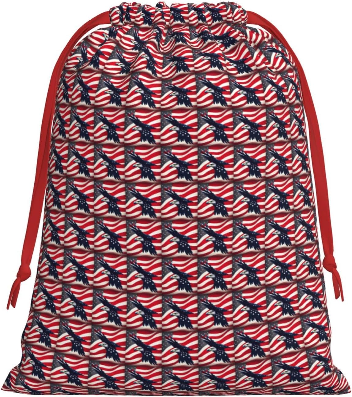 American Flag Fly Eagle Print Drawstring Gift Reusable Bag Party Favors Weddings Office Travel Daily Storage Pouch