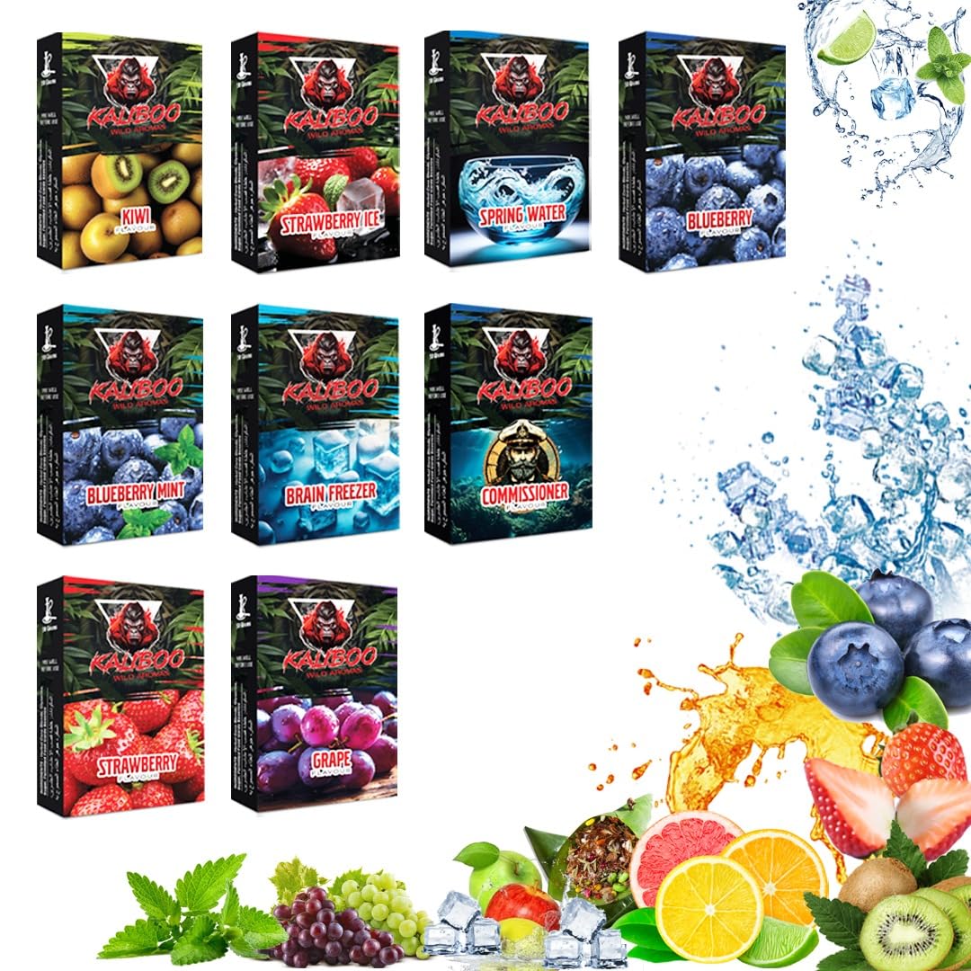 MUFASA Herbal Shisha Flavours Nicotine Free Hookah Flavours - 9 Exotic Blends for Authentic Hookah Experience - Tobacco-Free and All-Organic