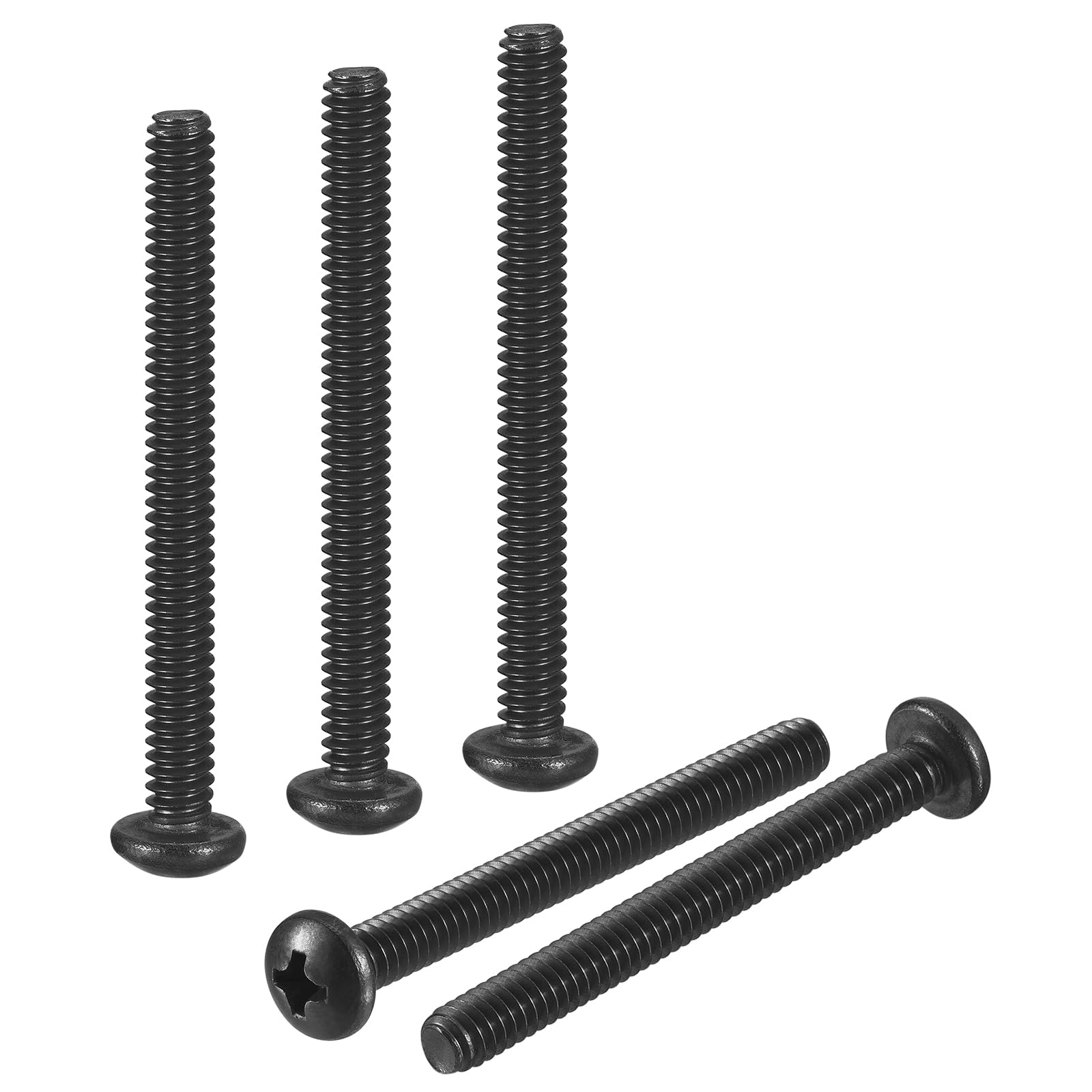DTGN #10-24x2" Pan Head Machine Screws - 25pcs - Good for Machinery - 304 Stainless Steel Phillips Machine Screws Bolts - Black