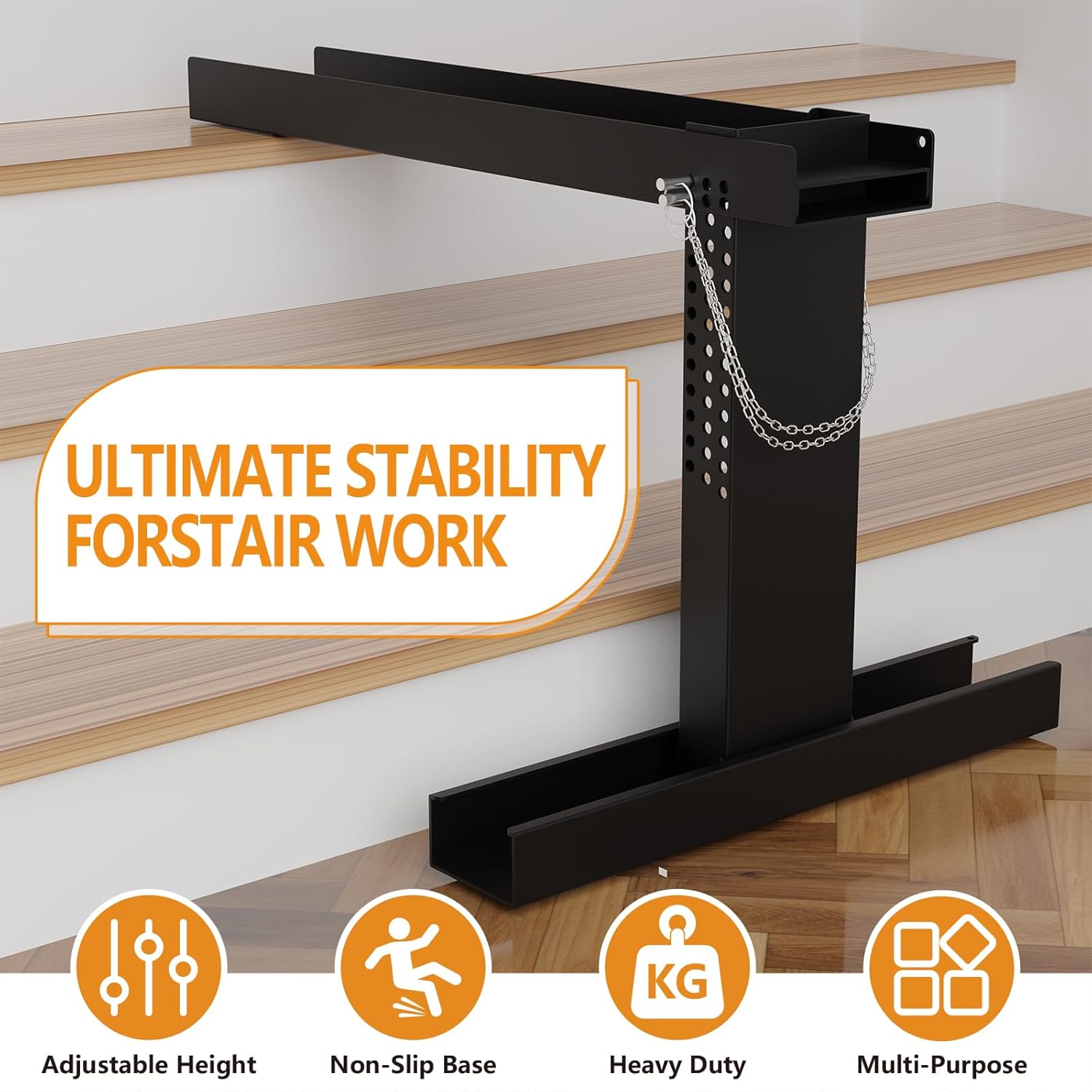 Ladder Leveler Pro - Foldable Heavy-Duty Extender Ladder Stabilizer - Adjustable Height 9"-19" - Non-Slip Feet - Fits Extension/Single Ladders - Holds 500lbs