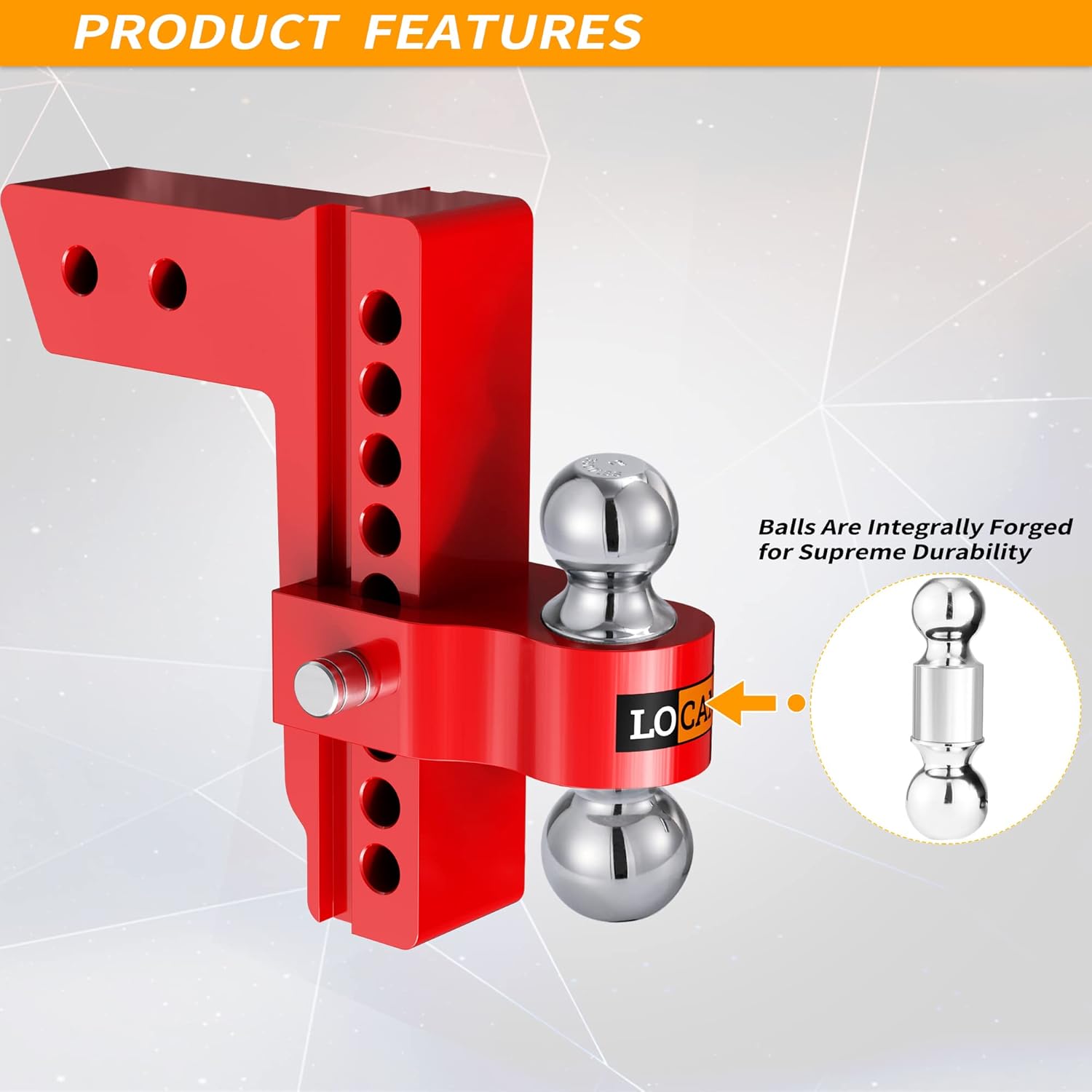 Buy LOCAME Adjustable Trailer Hitch, Fits 2.5Inch Receiver Only, 8