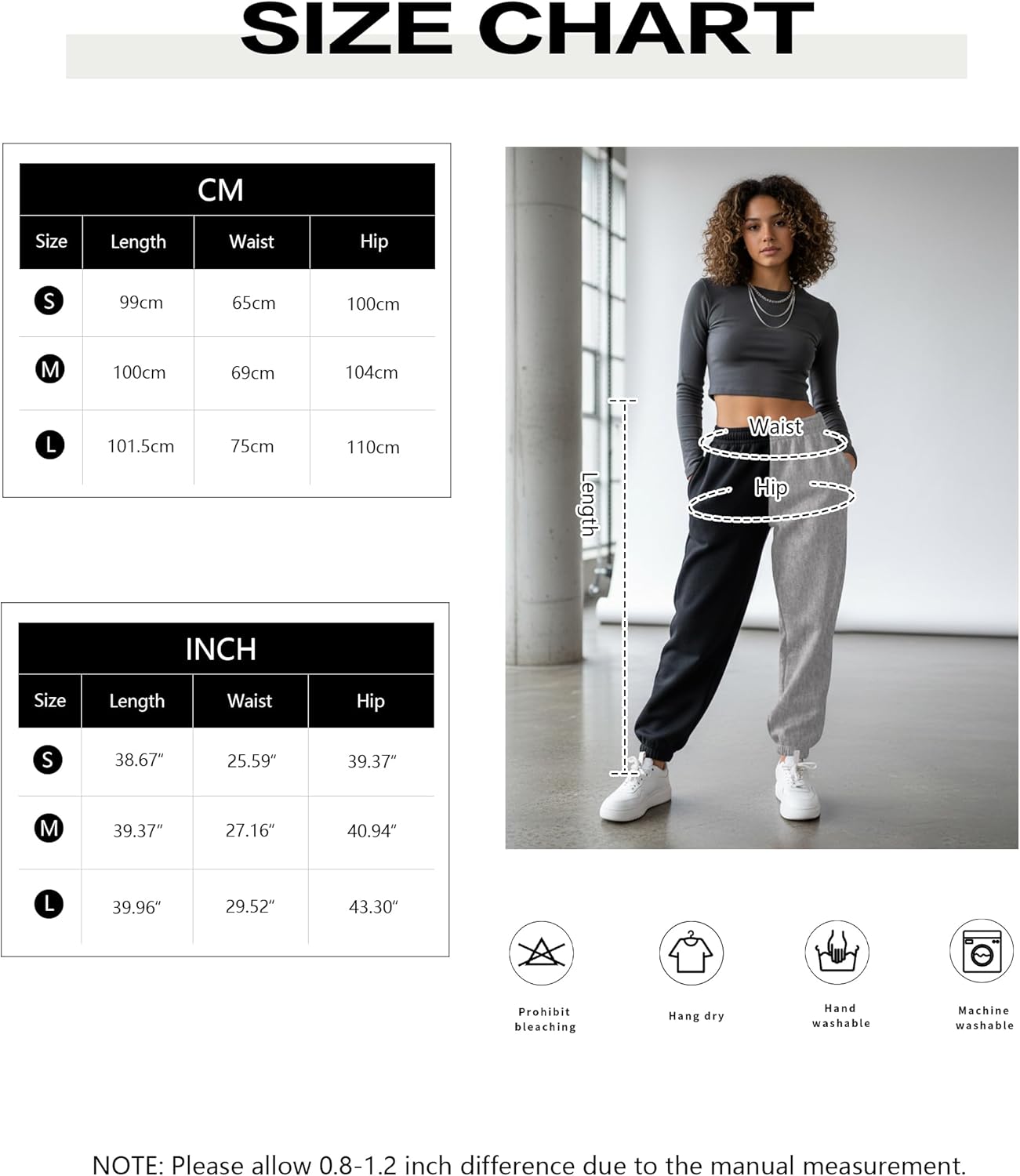 Meladyan Women's Elastic High Waist Joggers Baggy Pants Color Block Sweatpants with Pocketsc - Image 4