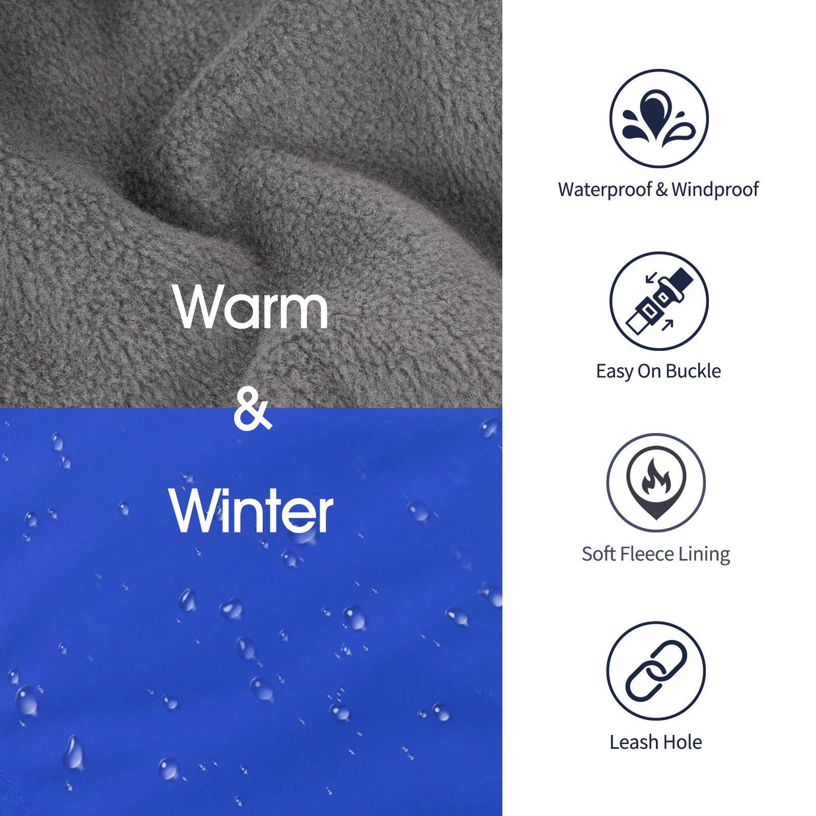 IECOii Cappotti e giubbotti per cani,Cappotto invernale per cani impermeabile giubbotto cane calda Giacca per cani antivento Abbigliamento per cani Completo per cani di taglia piccola di taglia media