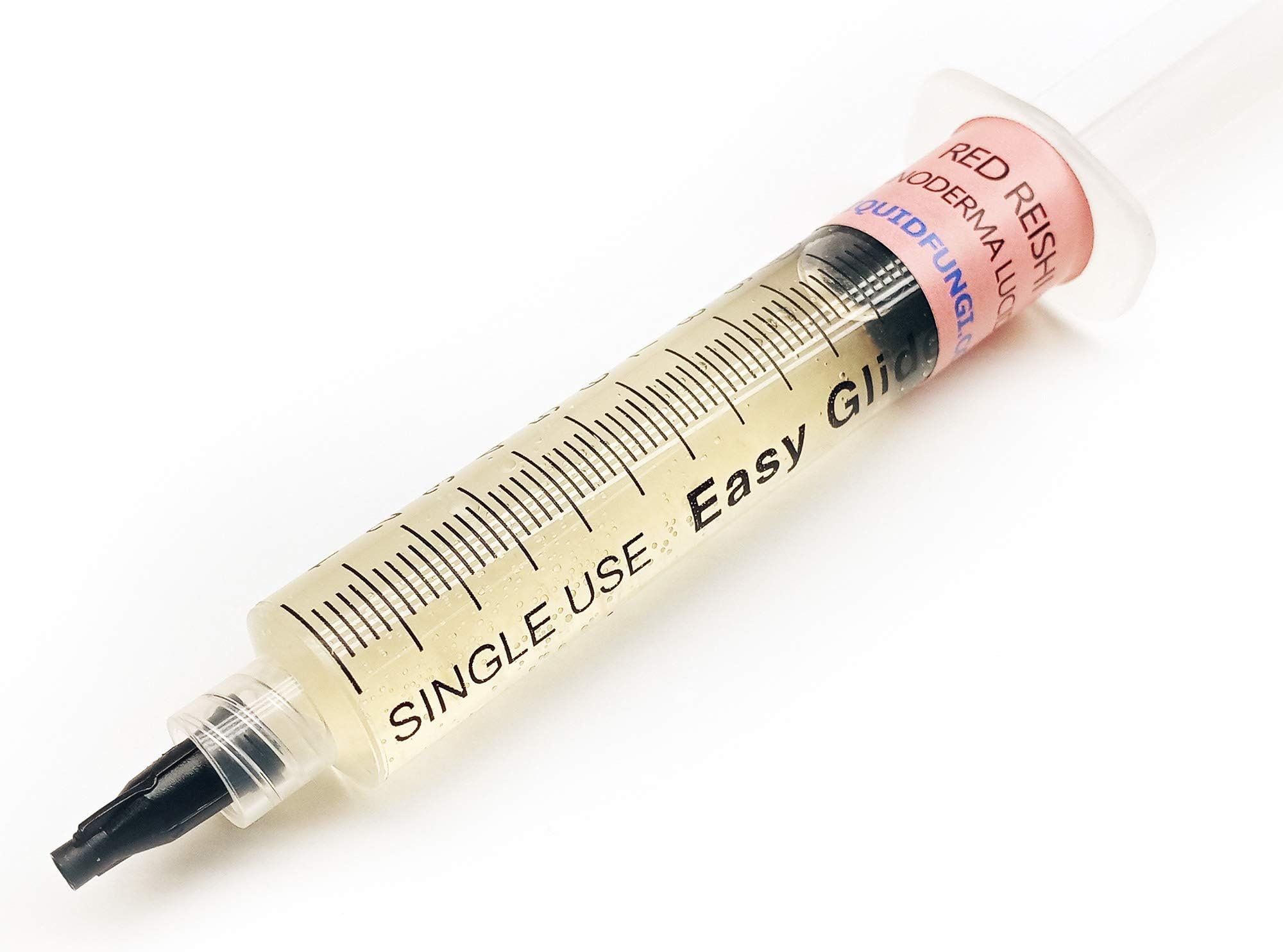 Red Reishi Mushroom (Ganoderma lucidum) Liquid Culture Syringe Sample for Mushroom Cultivation Growing on Grain or Agar