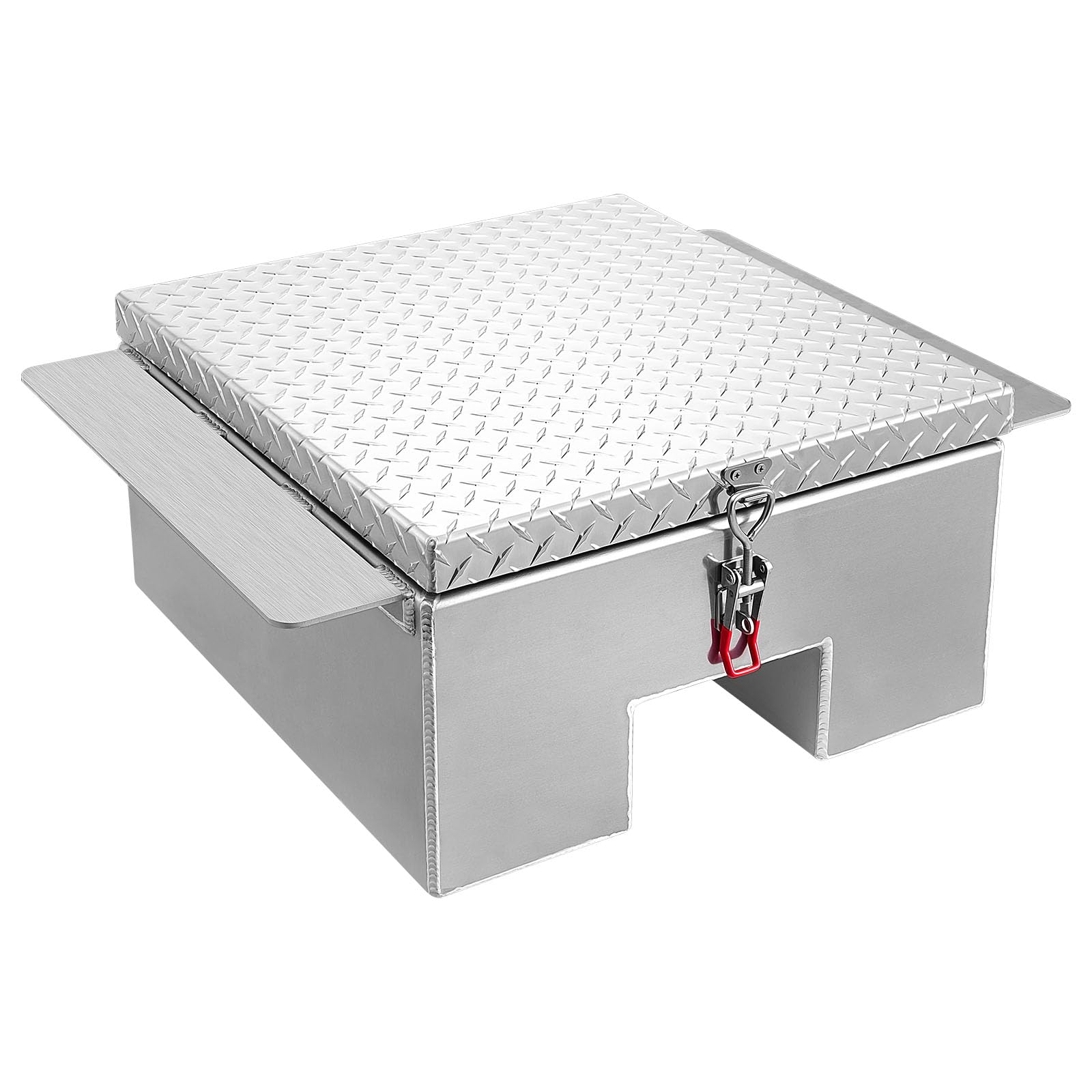 VEVOR Truck Bed Tool Box, Heavy Duty Aluminum Tool Box with Diamond Plate, Storage Toolbox Chest Organizer Supports up to 220 lbs, Ideal for Pickup, Truck Bed, RV, Trailer, 30.3 x 24 x 12.2 in, Silver