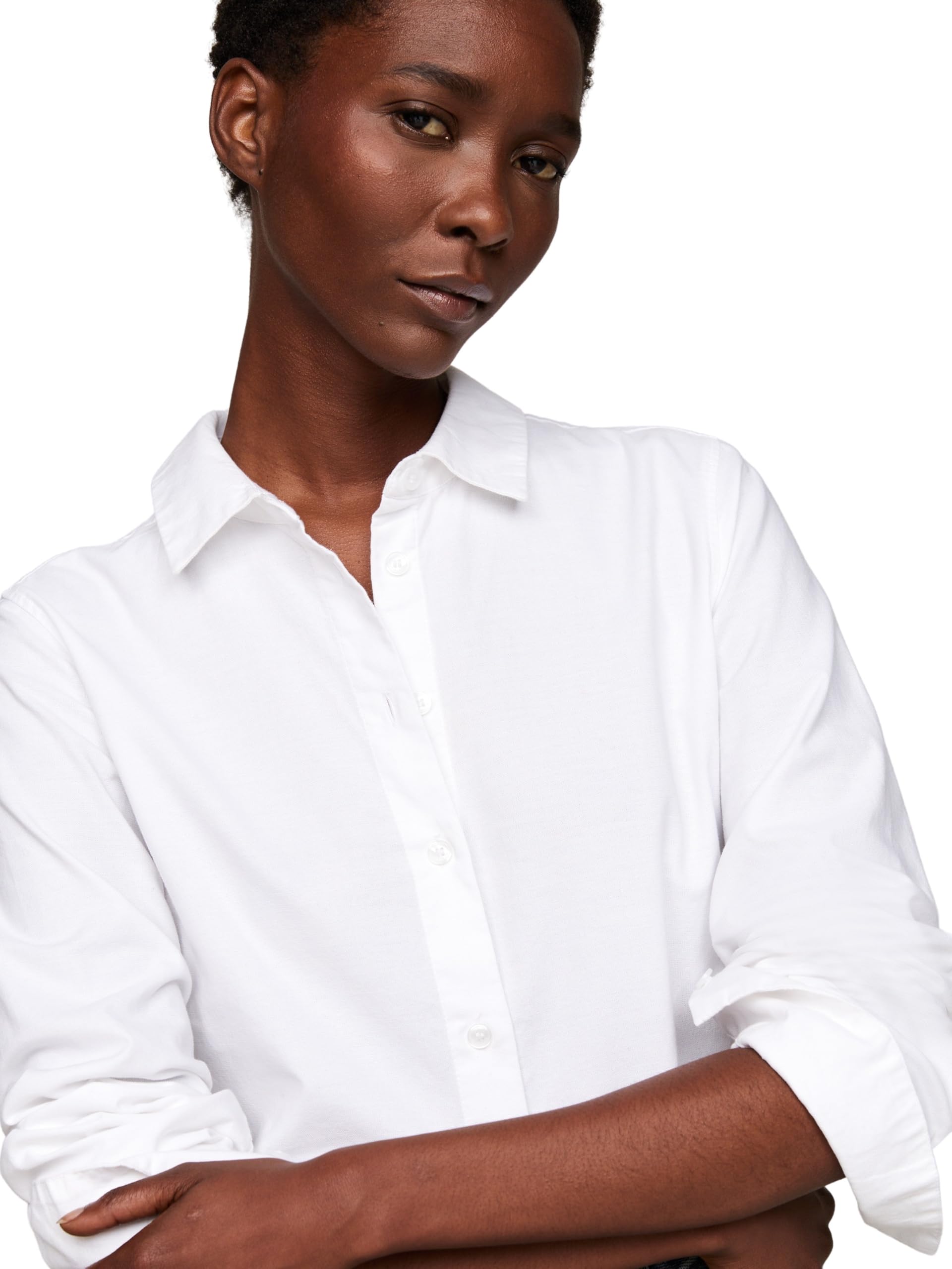 Tommy Hilfiger Camisa Mujer Oxford Cotton Regular Shirt de Algodón