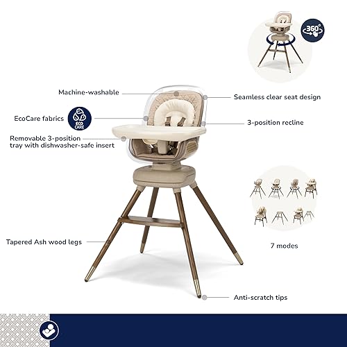 Miniatura 3 de Maxi-Cosi Kiskadee - Silla alta giratoria 360, 7 modos, para bebés de hasta 5 años de hasta 50 libras, clip magnético ClipQuik, bandeja de 3