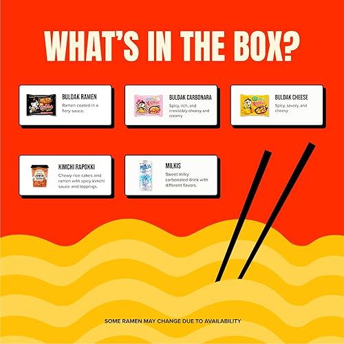 Miniatura 3 de Caja de ramen picante coreano | 3 ramen Buldak "Original, queso, carbo+1 pastel de arroz picante coreano Tteokbokki +1 bebida dulce coreana + 4