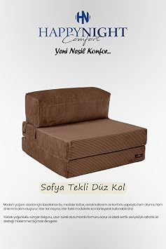 Sofya Tekli Koltuk Düz Kol | Oyun Koltuğu | Sünger Koltuk | Sinema Koltuğu. 90x90 CM (Bej)