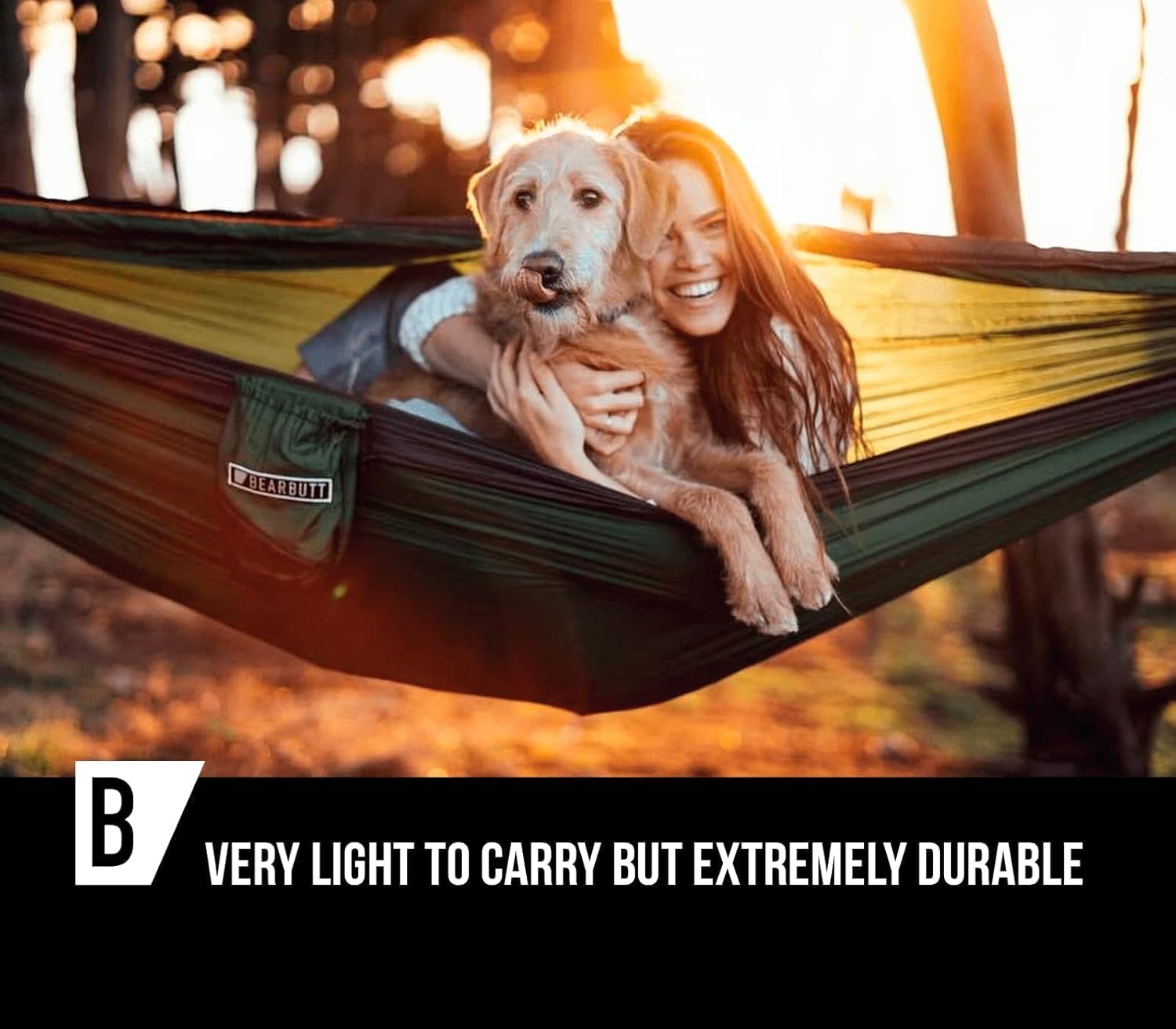 Bear Butt Camping Hammock - Hammock - Camping Gear - 2 Person Hammock - Backpacking Tree Hammock - Double Hammock Camping - Hiking Gear - Portable Hammock for Camping - Travel Hammock - Outdoor Bundle